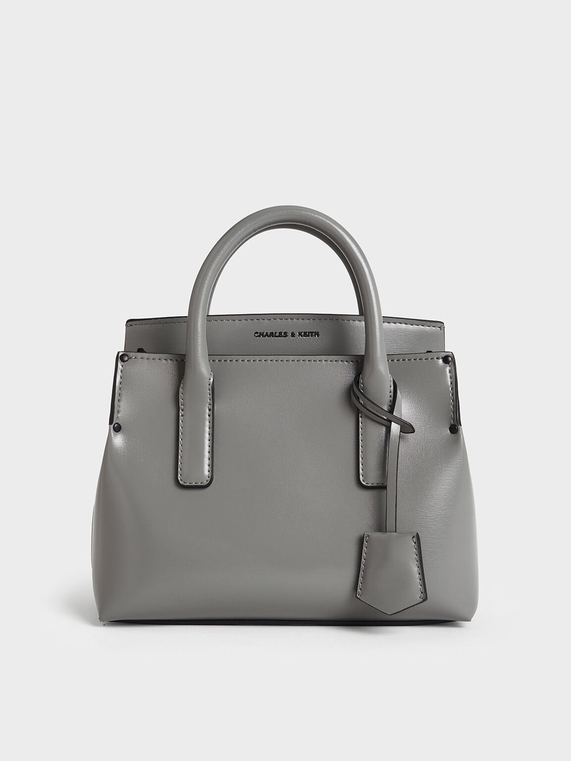 Bolso Rene estructurado con asa superior, Gris, hi-res