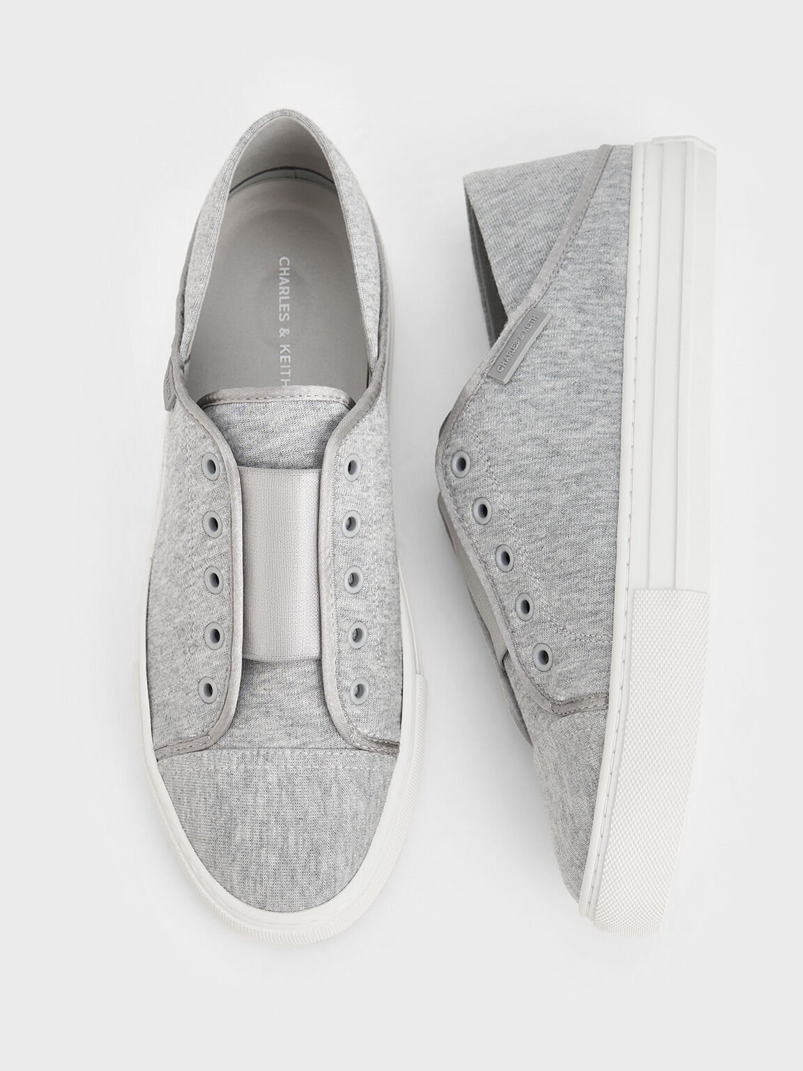 Zapatillas deportivas slip-on texturizadas, Gris claro, hi-res