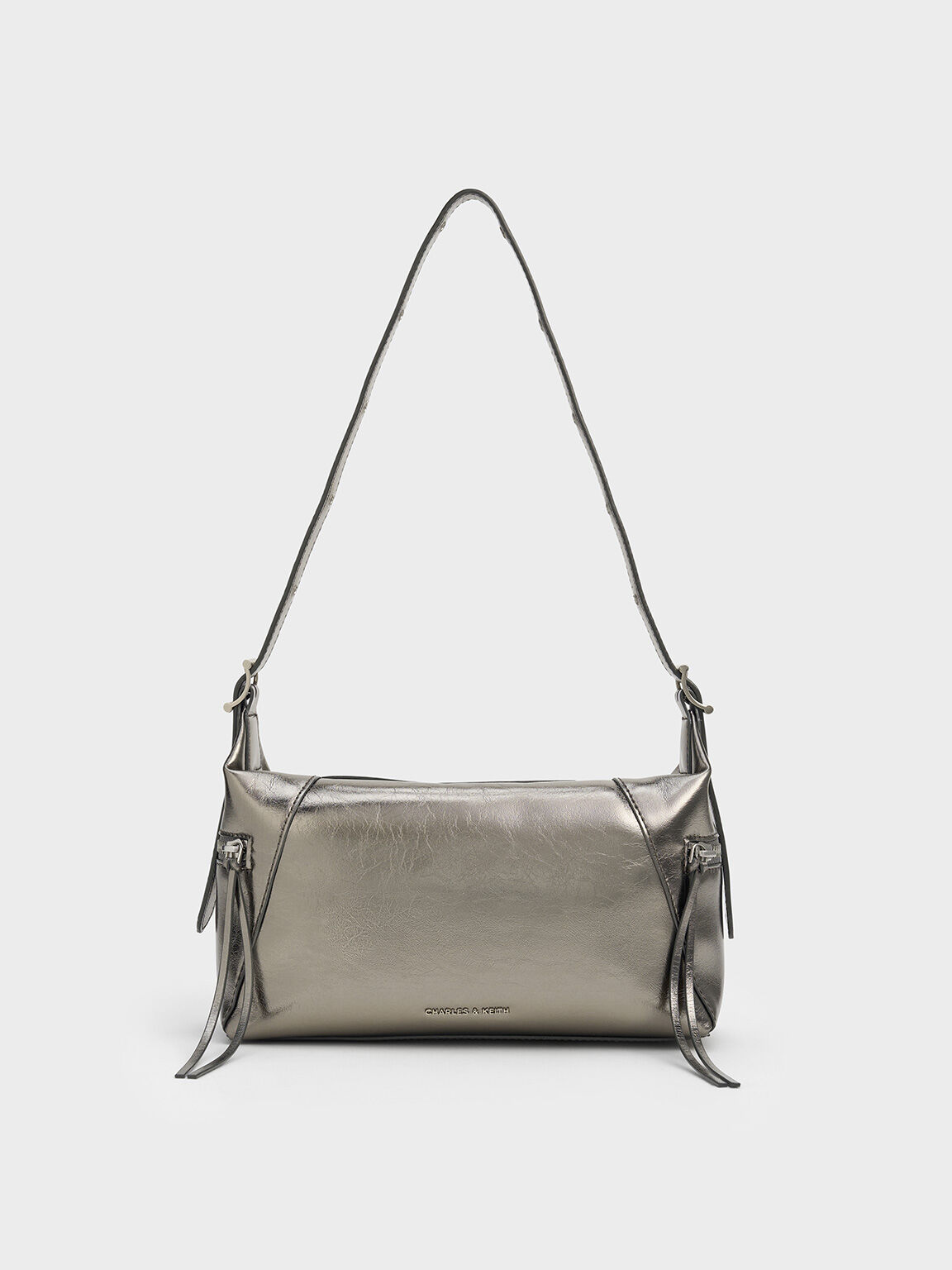 Bolso hobo Xylia metalizado, Estaño, hi-res