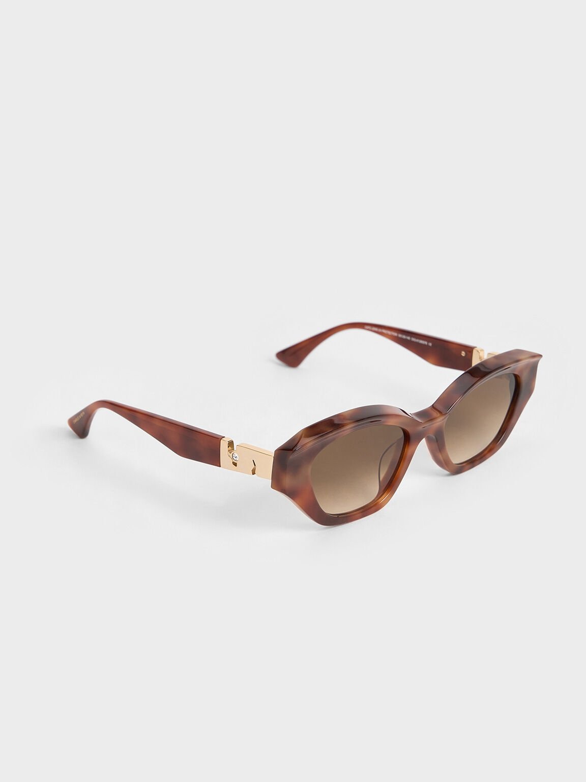 Tortoiseshell Recycled Acetate Sculptural Cat-Eye Sunglasses, T. Shell, hi-res