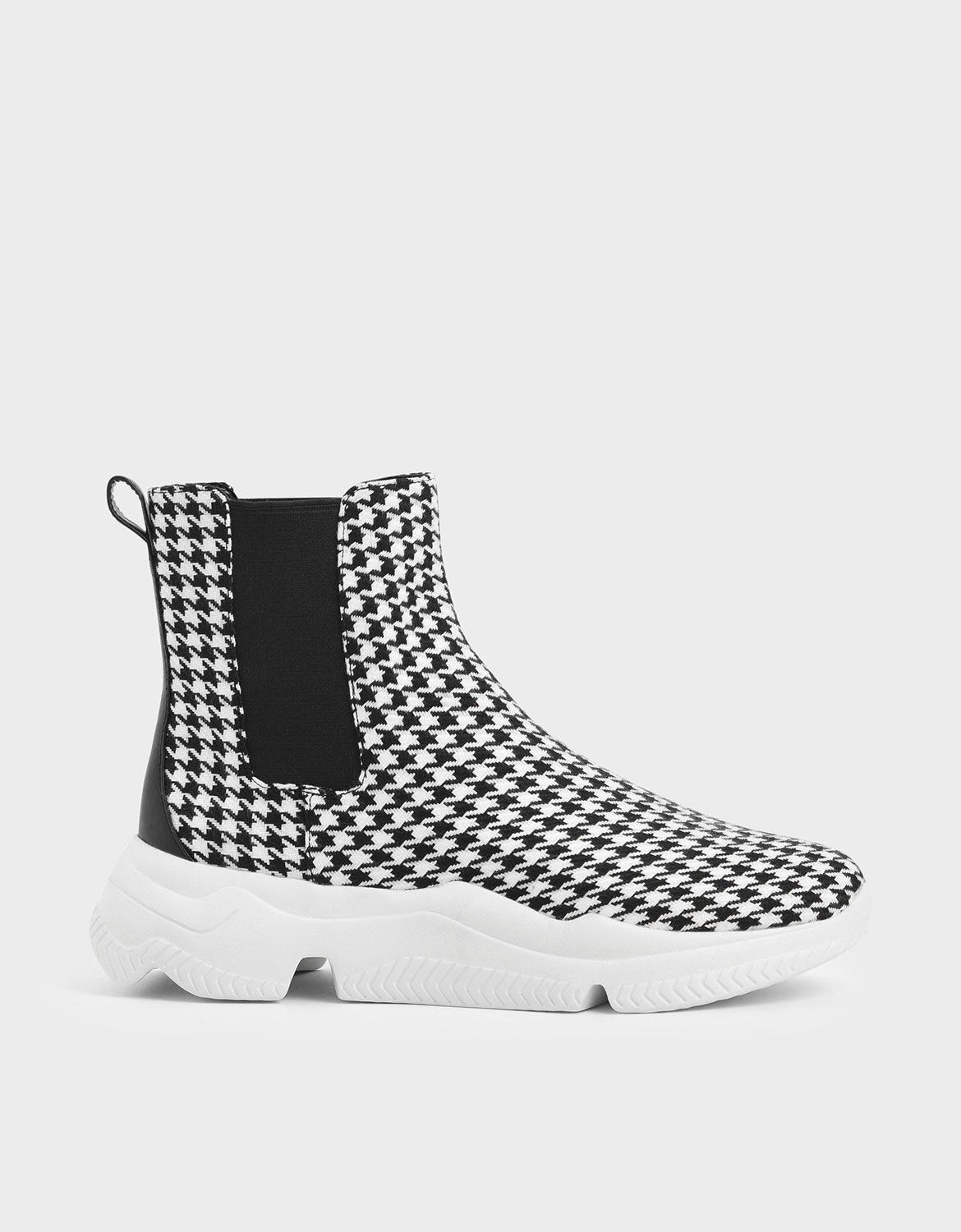 Multi Houndstooth Print Chunky Sole 