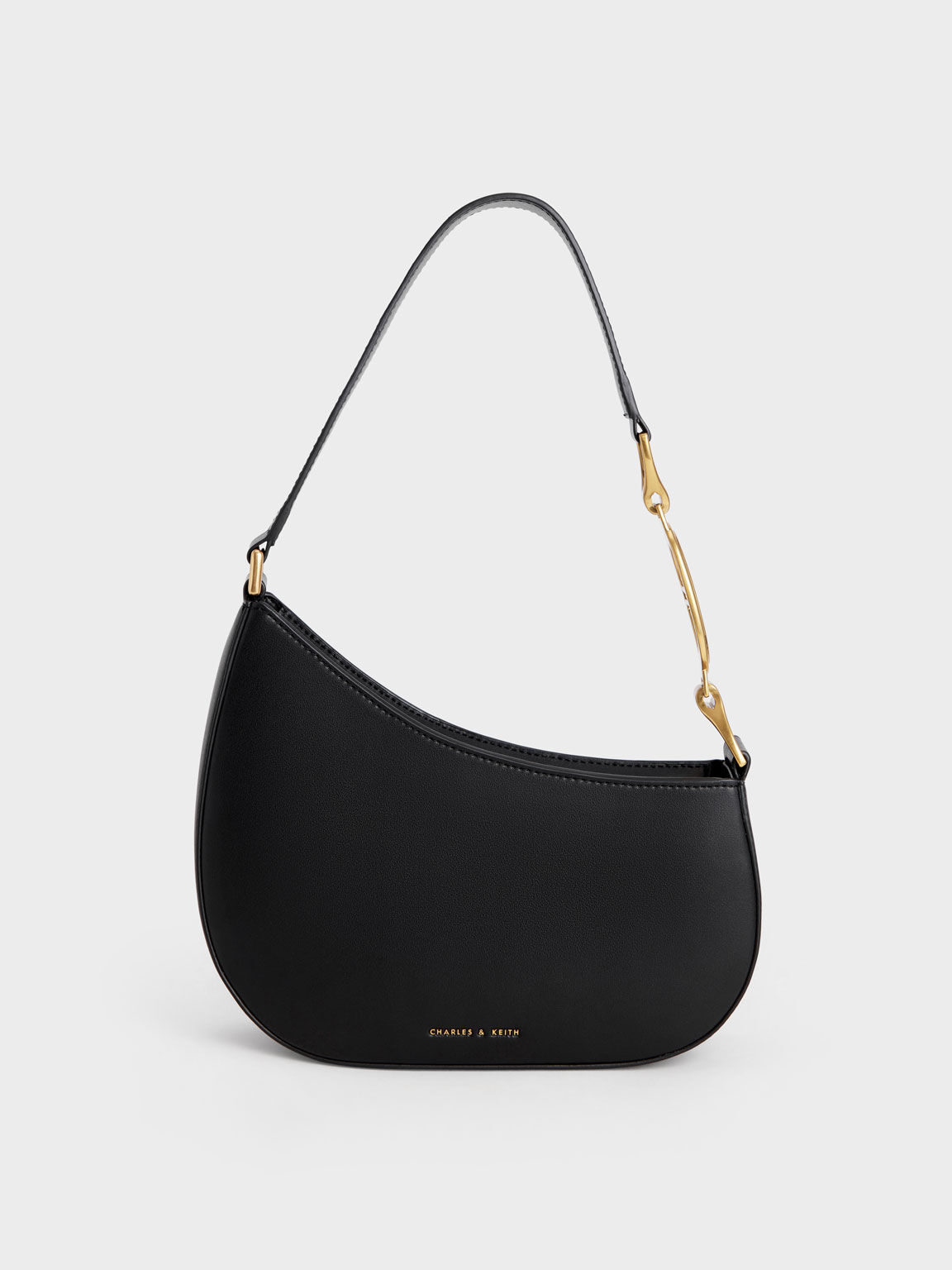Asymmetrical Shoulder Bag - Black