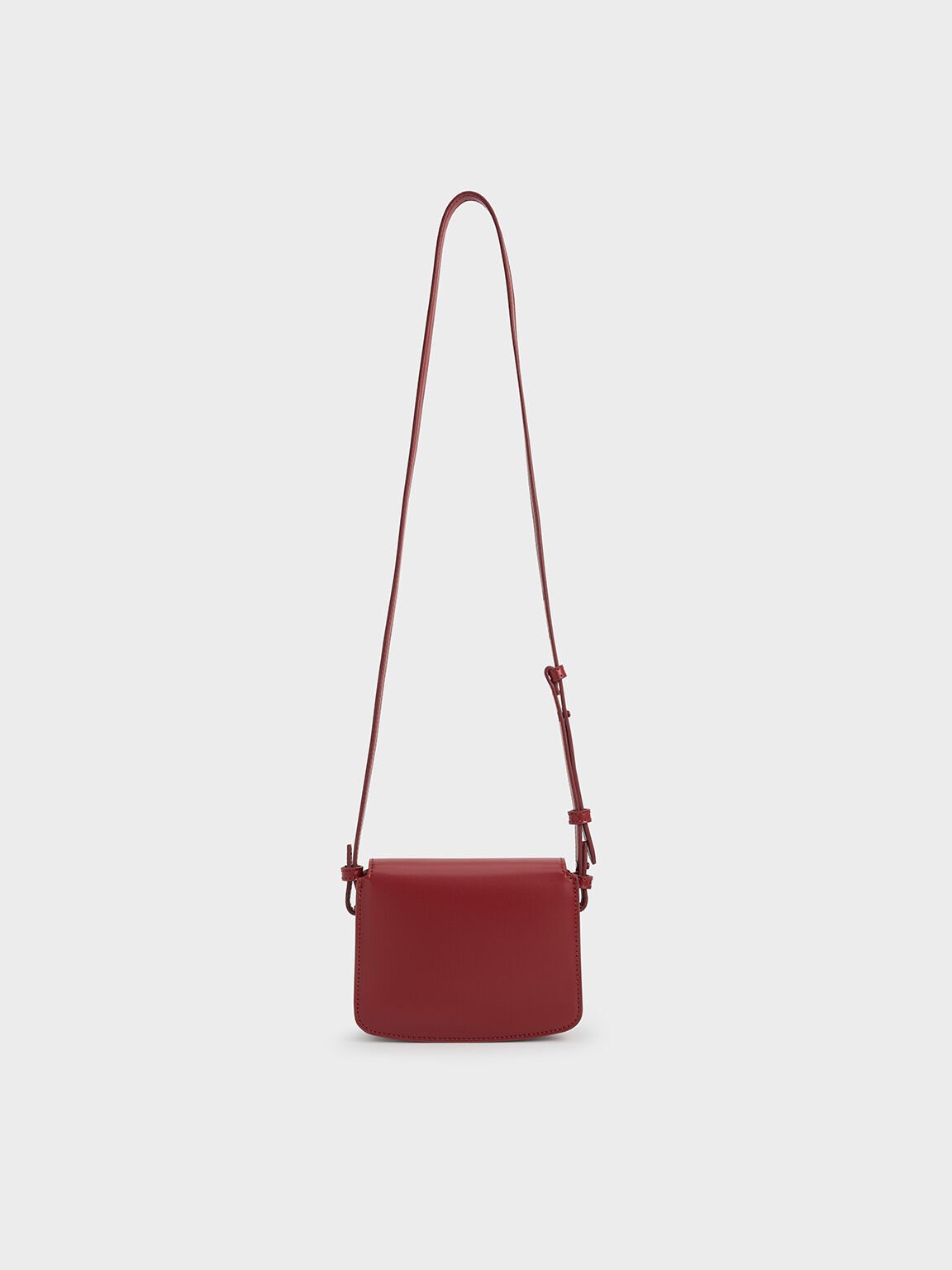 Boxy Front Flap Shoulder Bag, Red, hi-res