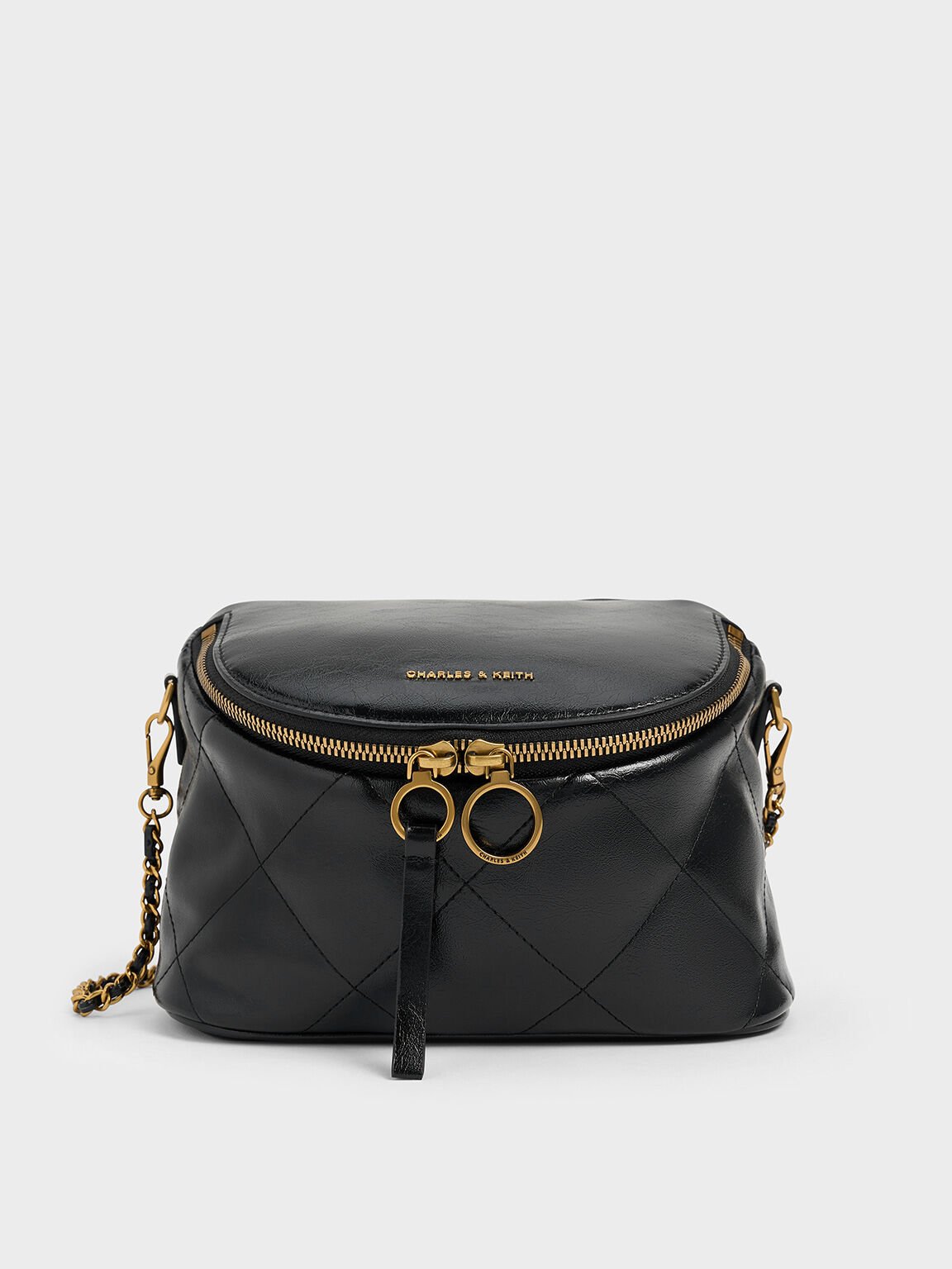 Bolso cruzado acolchado Apfra, Negro, hi-res