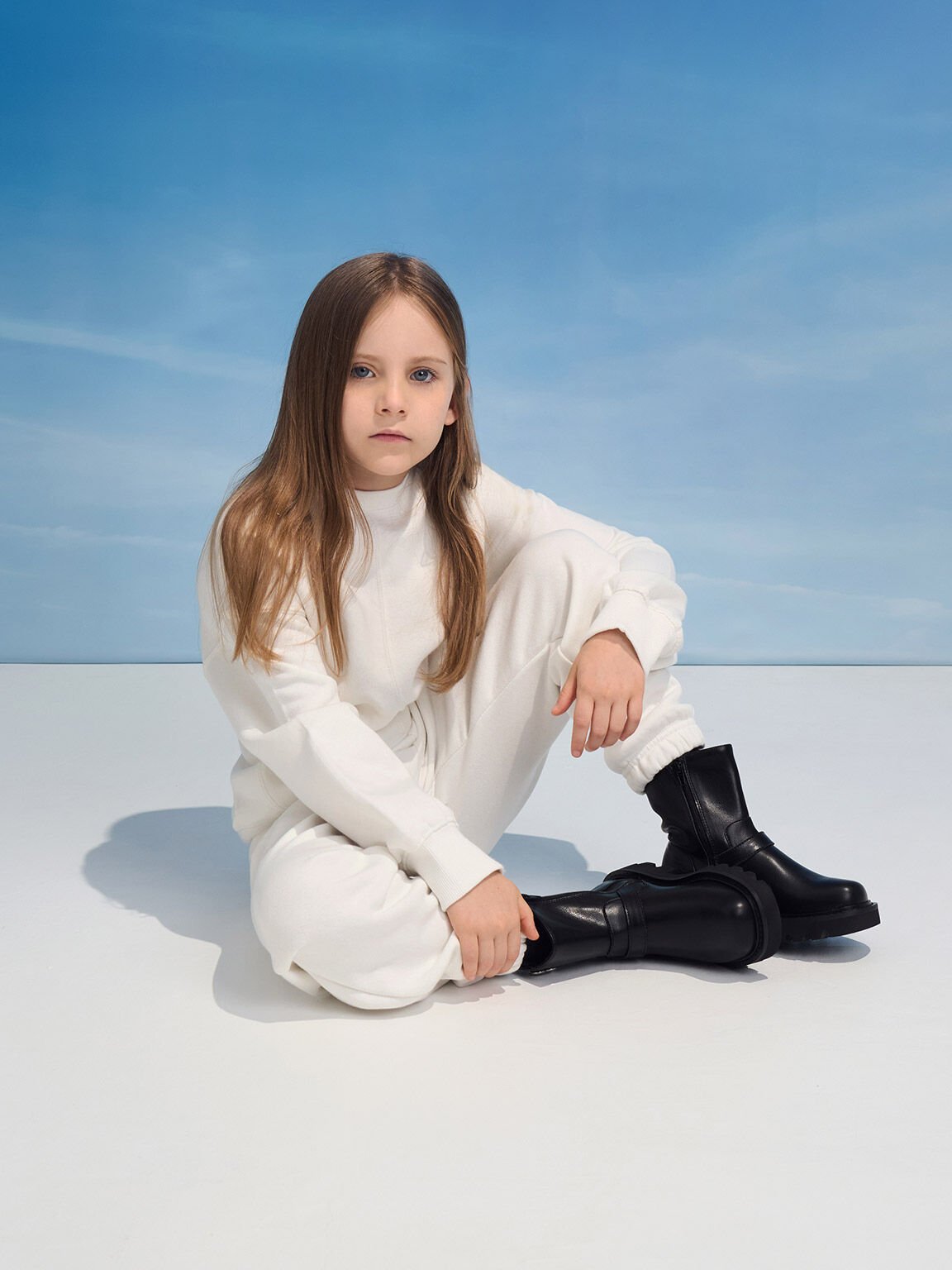 Botines para niña con hebilla de corazón, Negro, hi-res