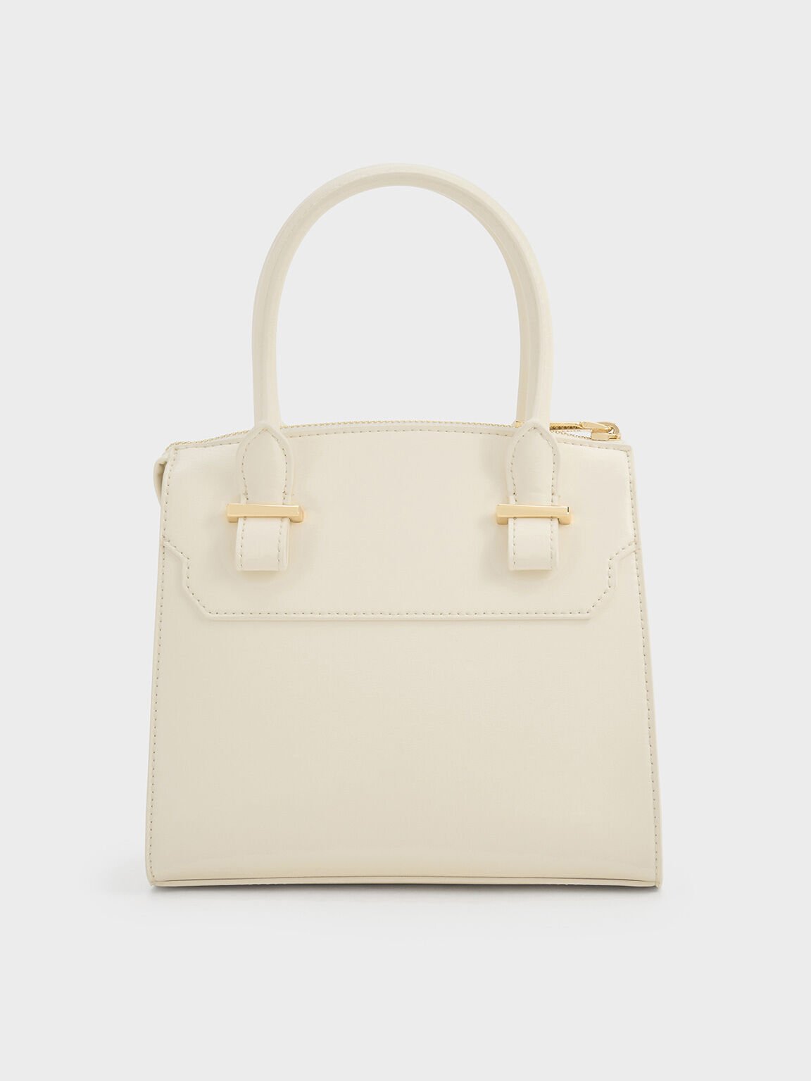 Bolso tote estructurado Temmie, Crema, hi-res