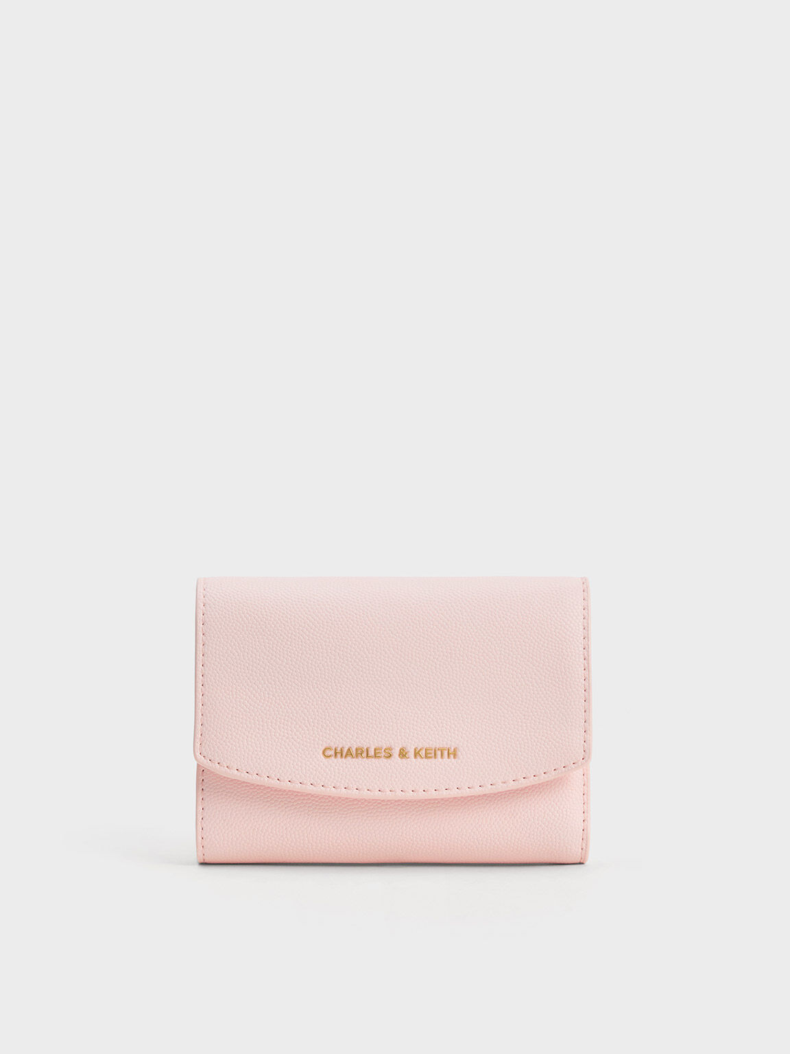 Curved Front Flap Wallet, Light Pink, hi-res