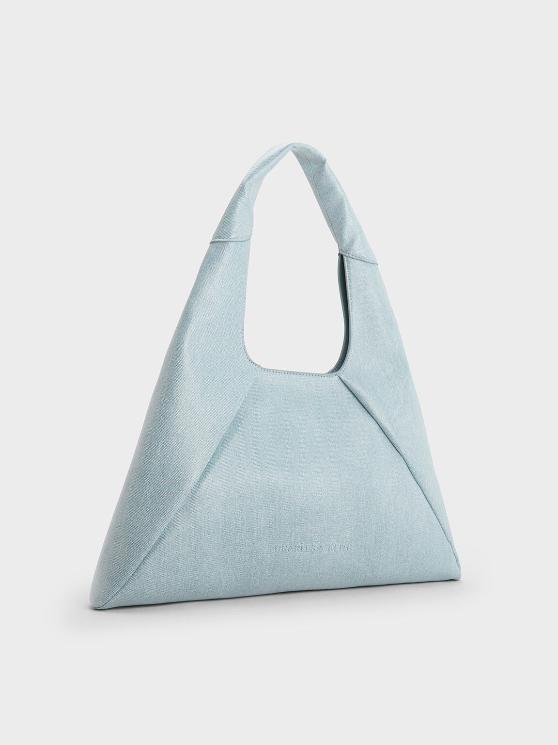 Bolso hobo Bosie holgado de denim, Azul mezclilla, hi-res