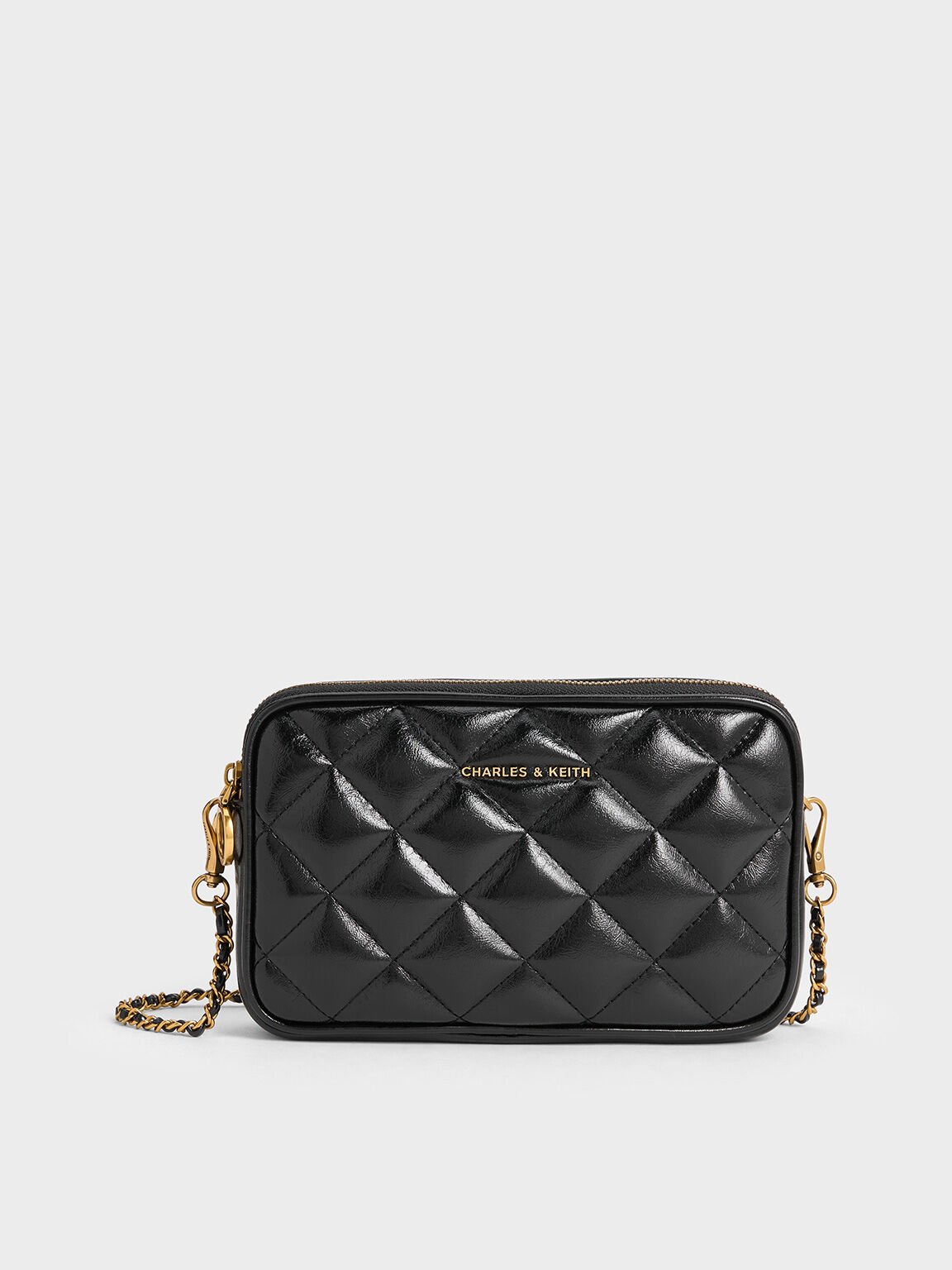 Mini Apfra Quilted Crossbody Bag, Black, hi-res