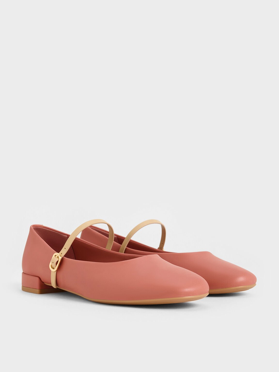 Round-Toe Mary Janes, Pink, hi-res