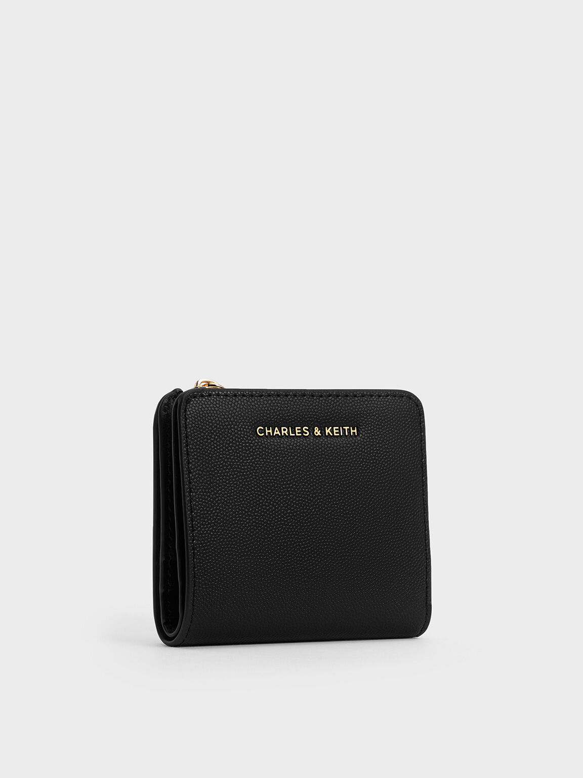 Top Zip Small Wallet, Black, hi-res