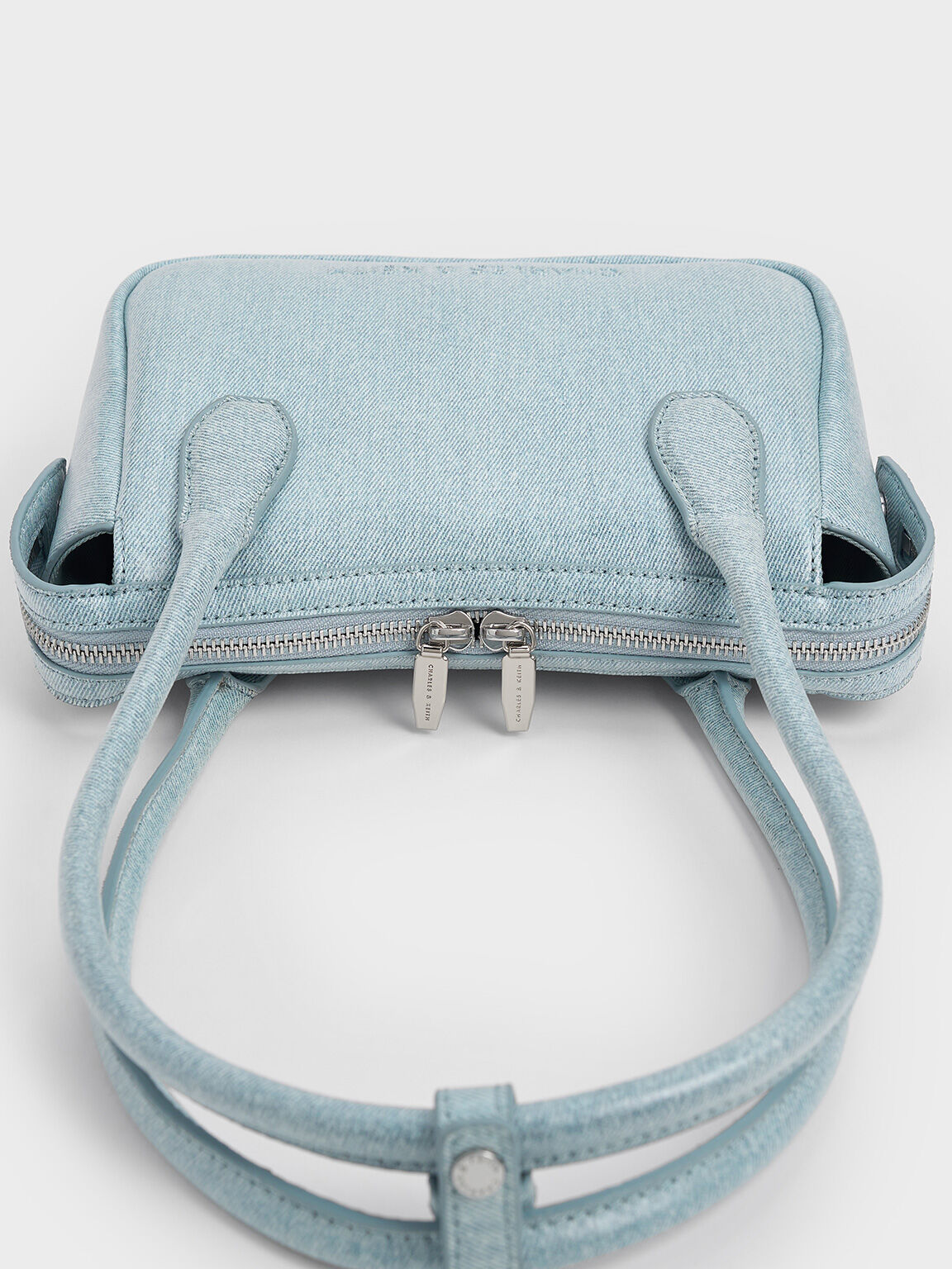 Bolso de asa superior alargada Bosie en denim, Azul mezclilla, hi-res