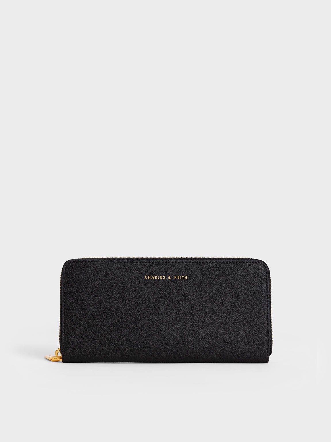 Zip-Around Long Wallet, Black, hi-res