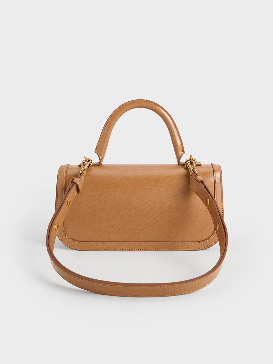 Charlot Elongated Top Handle Bag, Toffee, hi-res