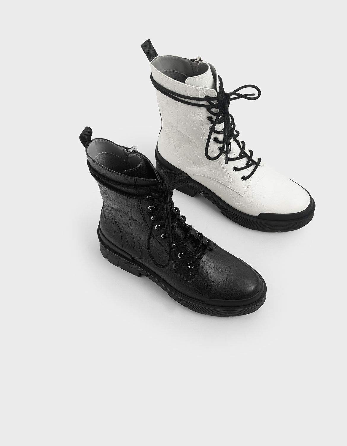 combat boots white laces