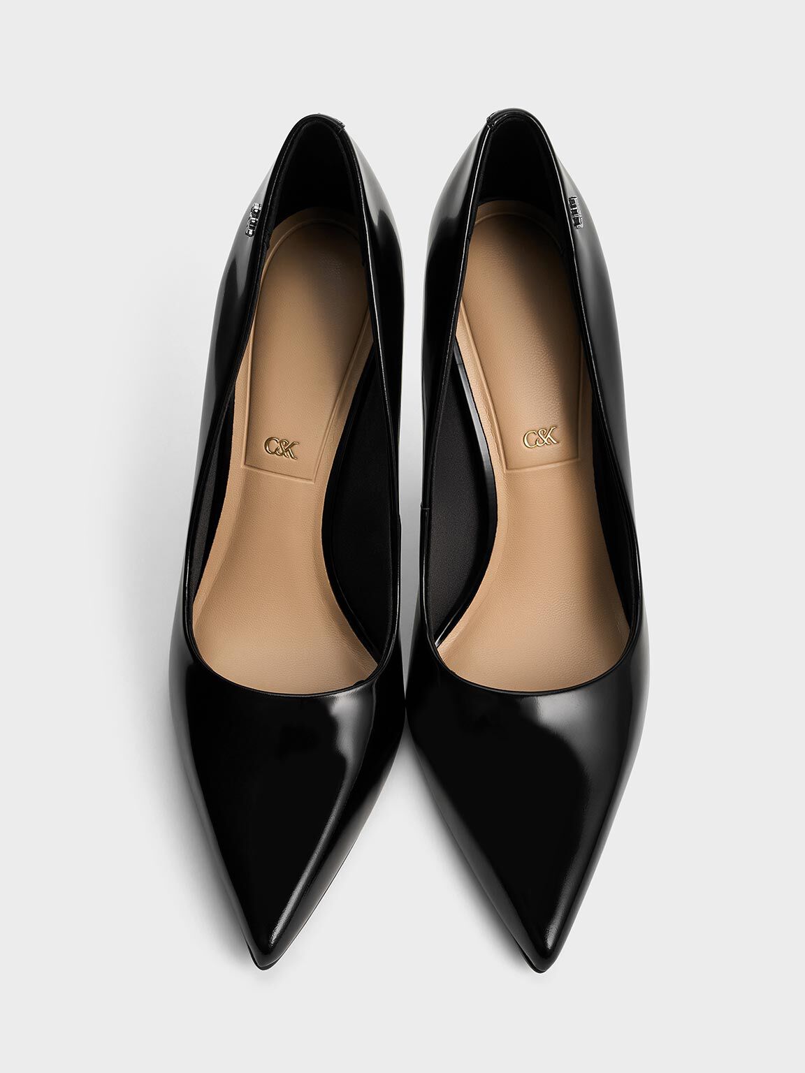 Kyra Leather Pointed-Toe Pumps, Black Box, hi-res