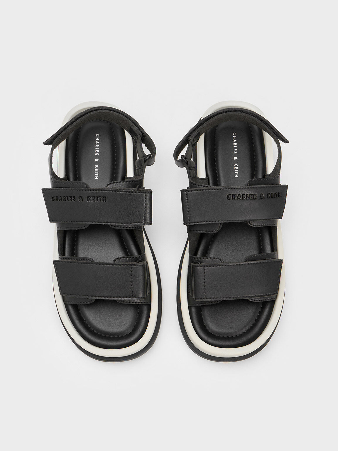 Avalon Buckled Sports Sandals, Black, hi-res