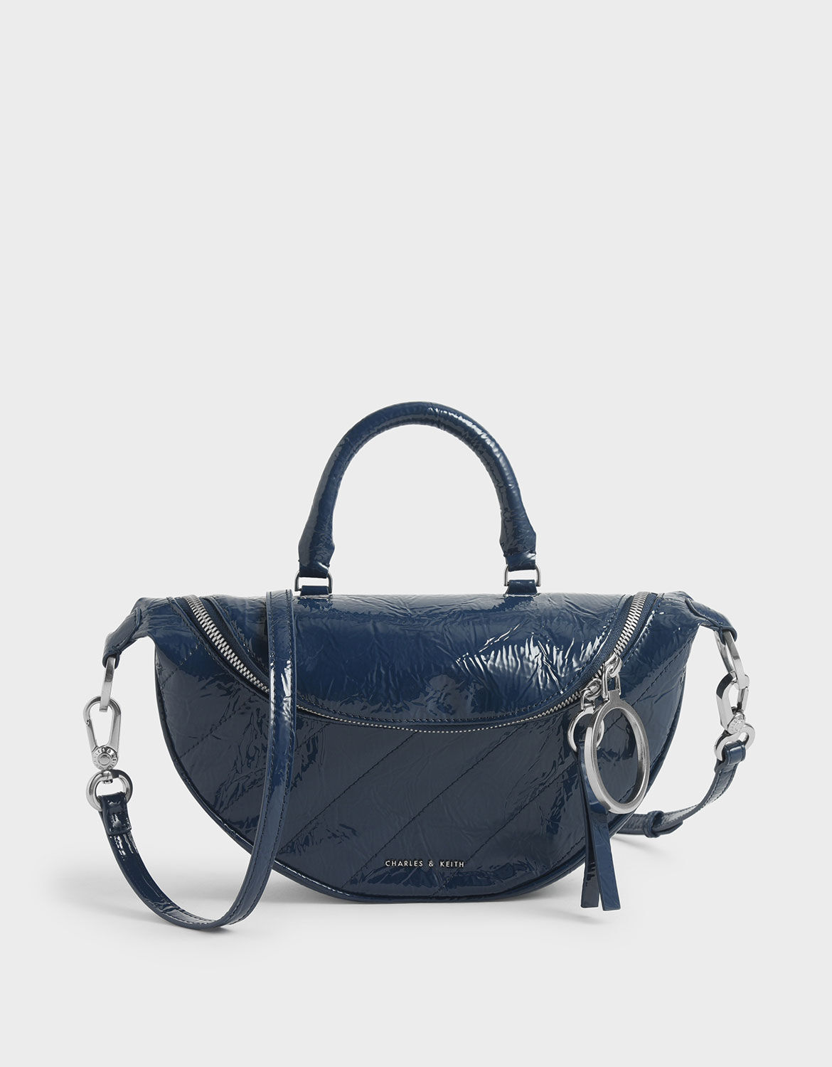 charles and keith blue handbag