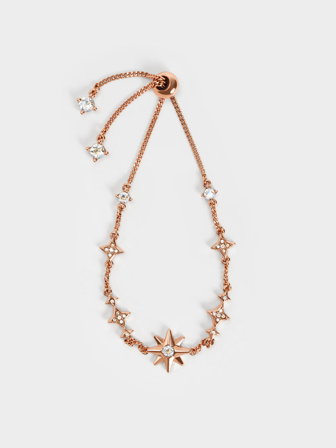 Star Motif Crystal-Embellished Bracelet - Rose Gold