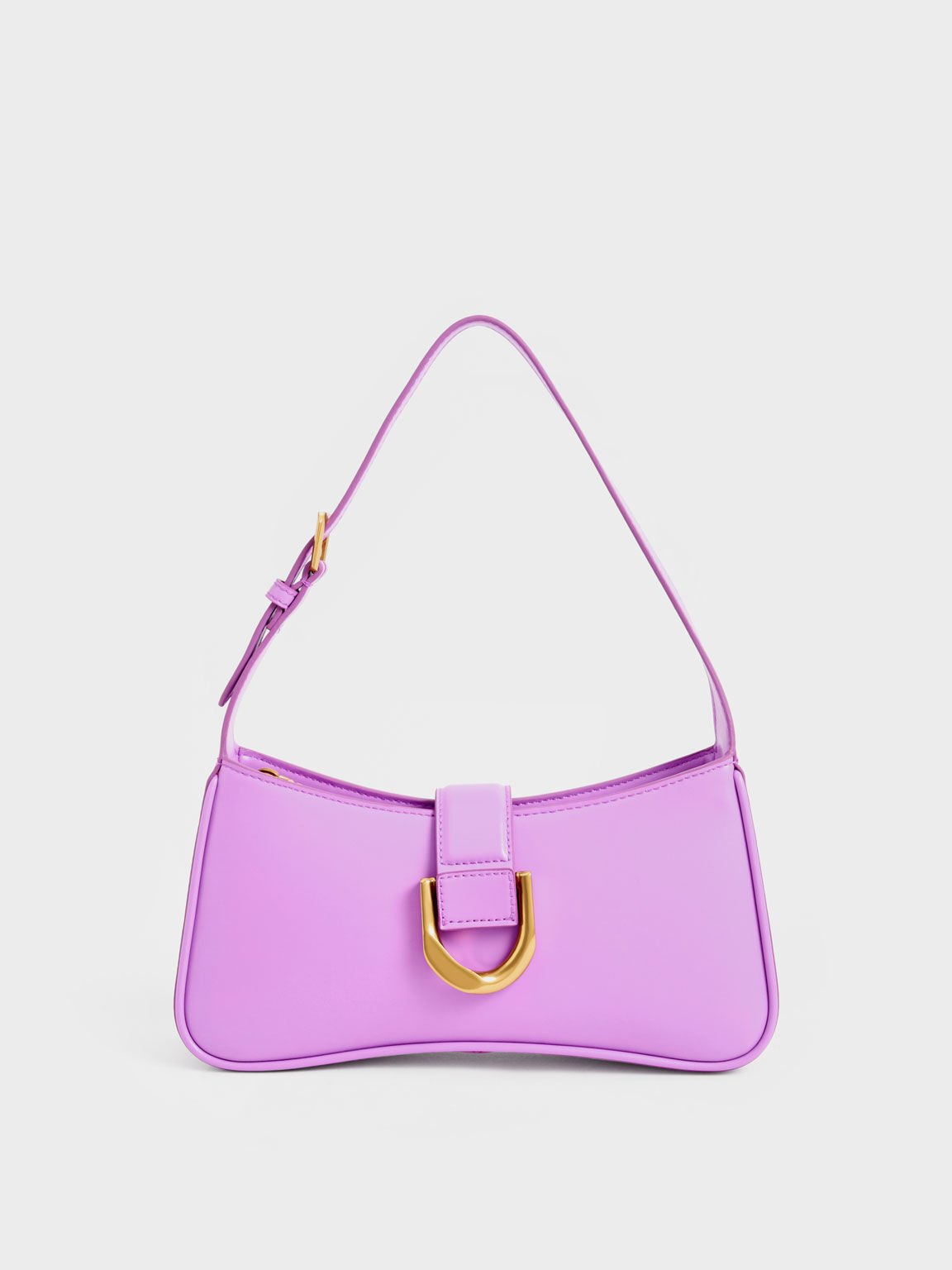 Violet Gabine Curved Shoulder Bag - CHARLES & KEITH DE