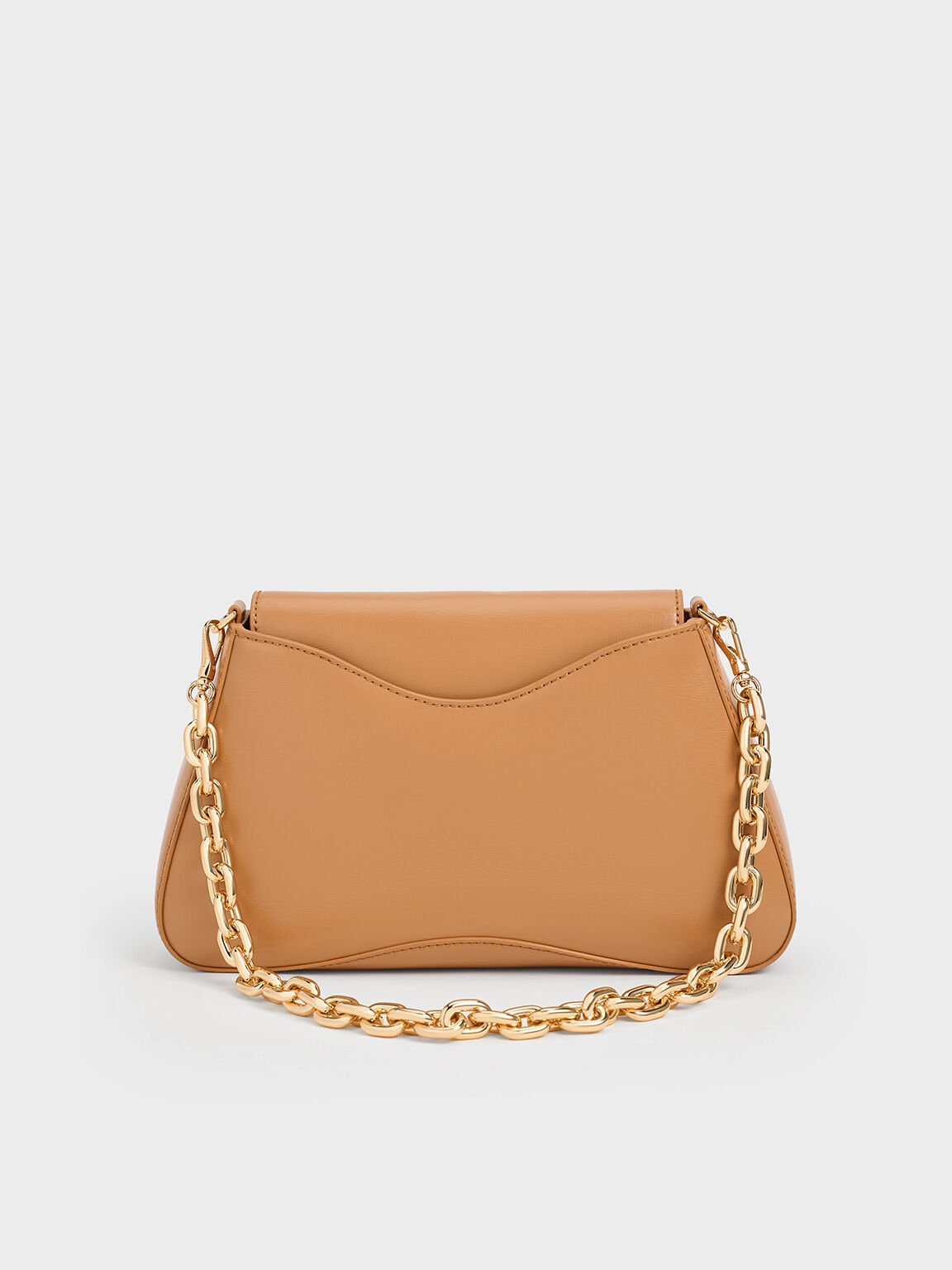 Bolso trapecio Sybill con asa de cadena, Toffee, hi-res