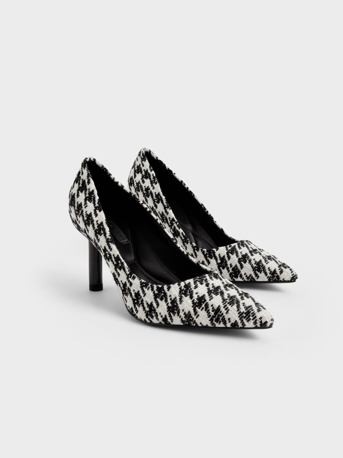 Houndstooth Print Cylindrical Heel Pumps - Multi