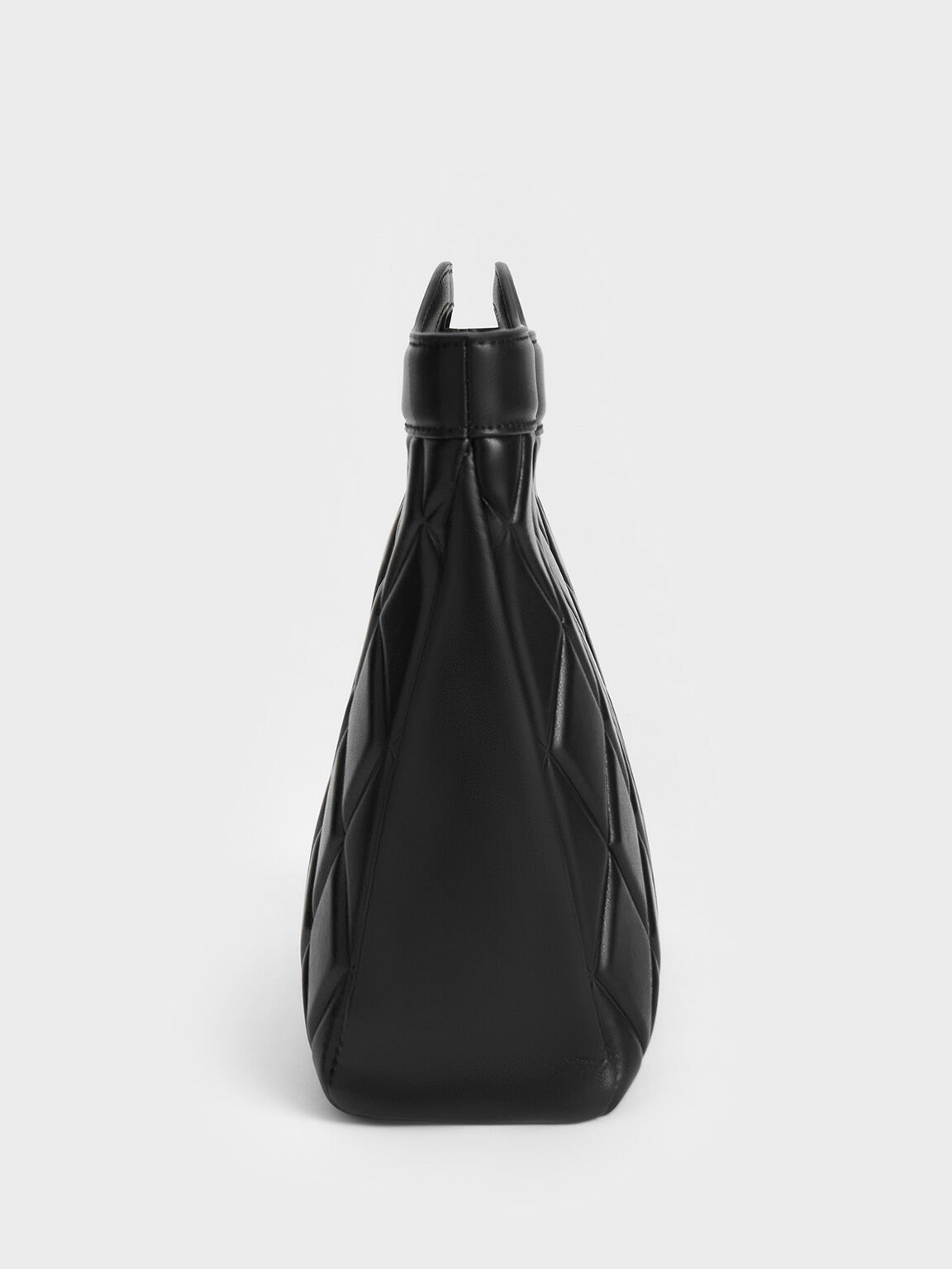 Arwen Quilted Curved-Handle Bag, Noir, hi-res