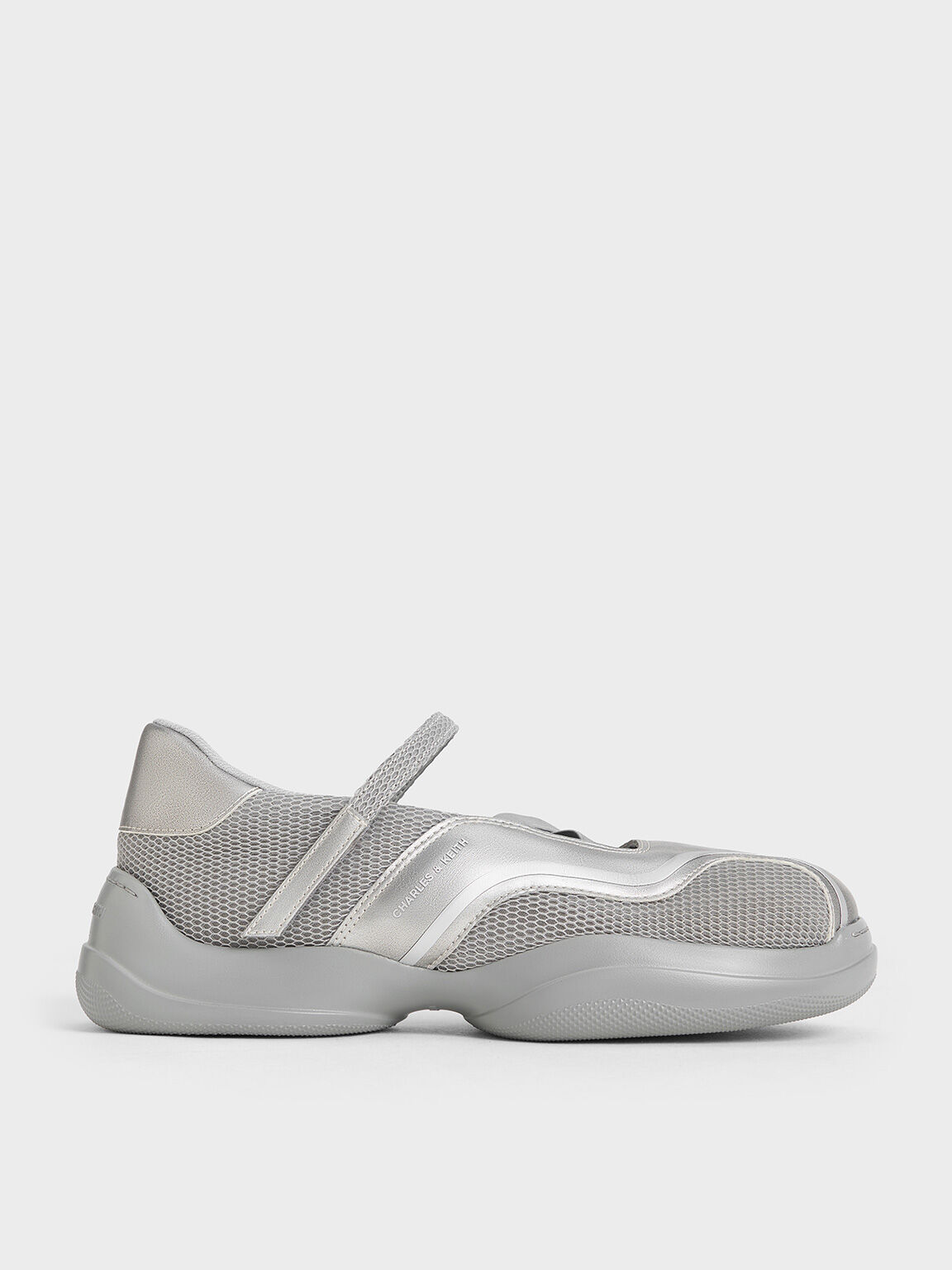 Casey Metallic Mesh Mary Jane Sneakers, Silver, hi-res