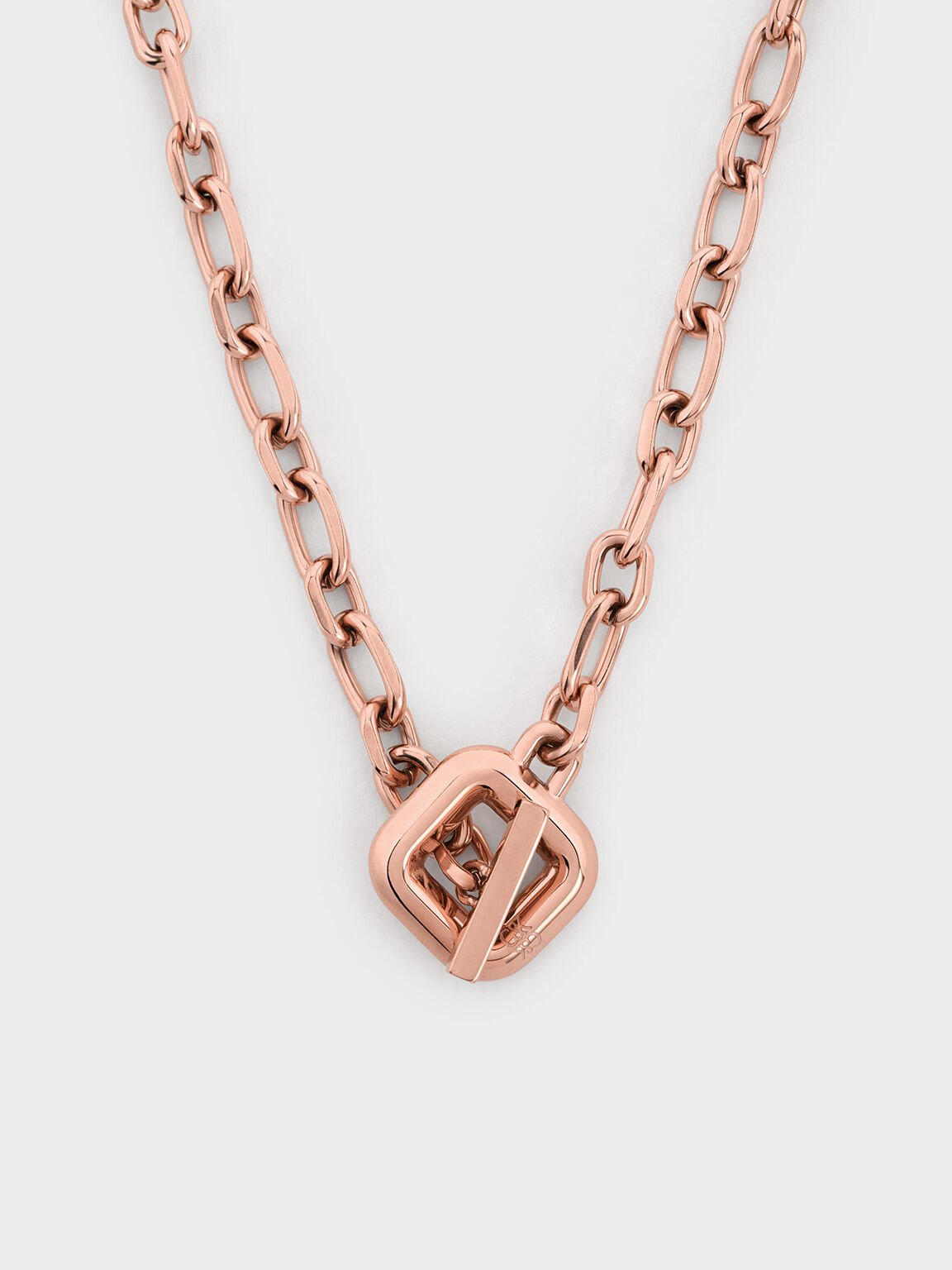 Collier chaîne à fermoir en T, Or Rose, hi-res