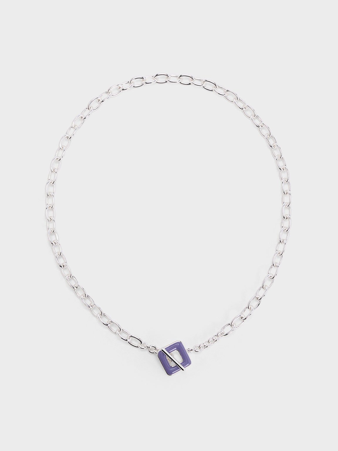 Ellowyn Square Chain-Link Necklace, Lilac, hi-res