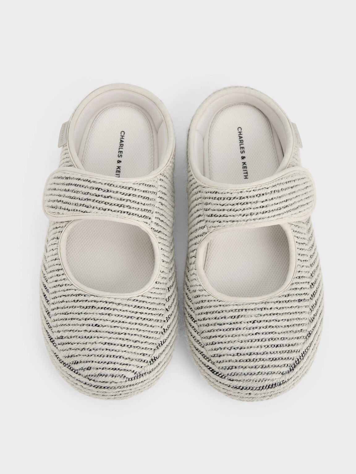 Chaussures à enfiler à rayures Lumi, Blanc, hi-res