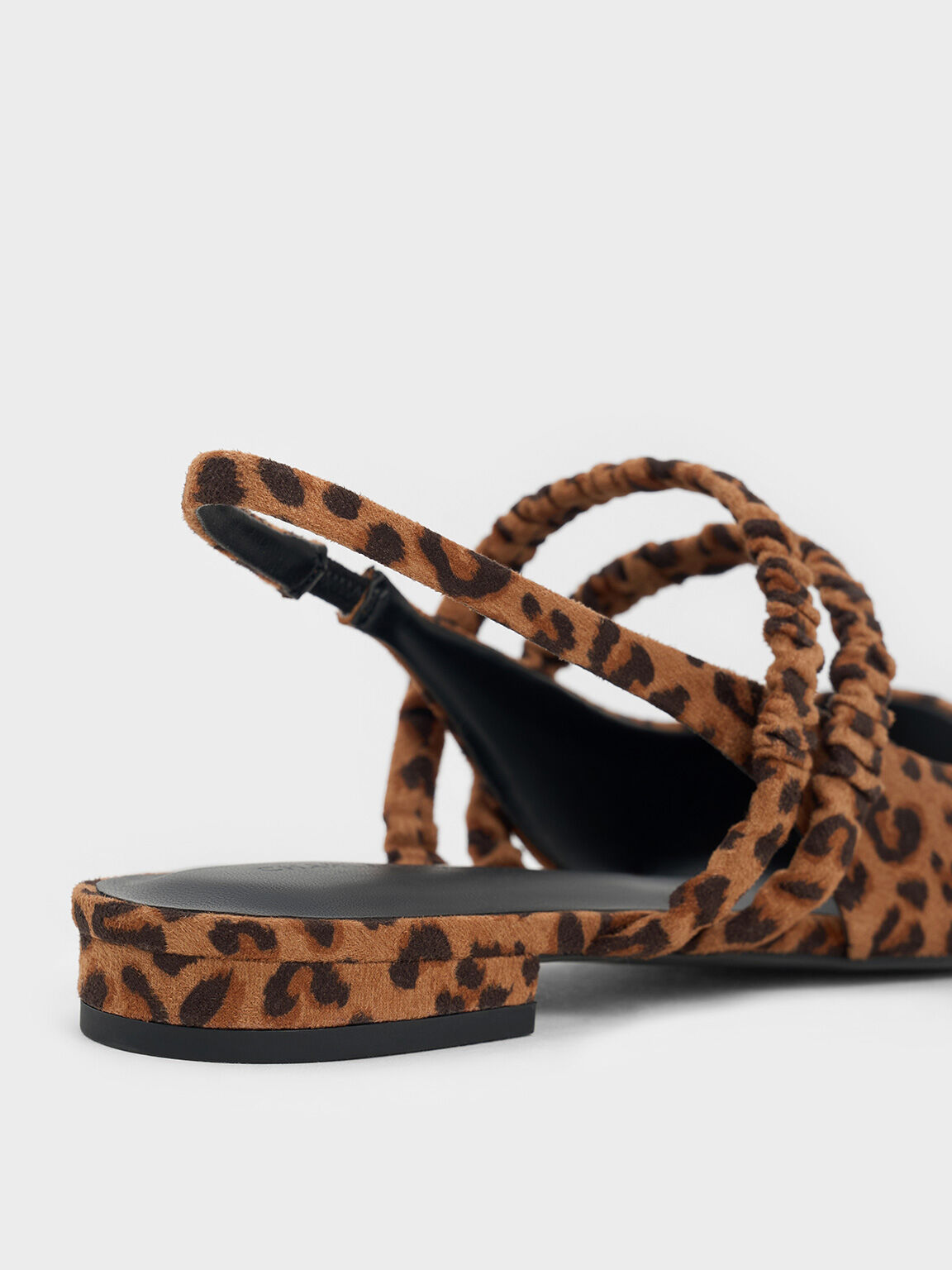 Leopard-Print Ruched-Strap Mary Janes, Animal Print Brown, hi-res