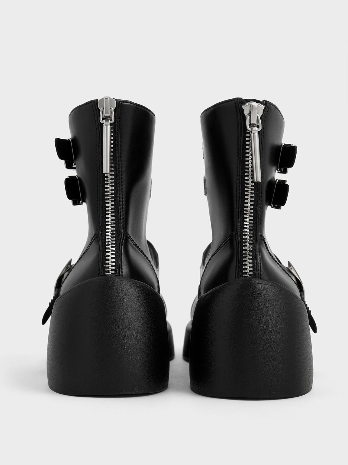 Robbie Ankle-Strap Mary Jane Boots, Black, hi-res