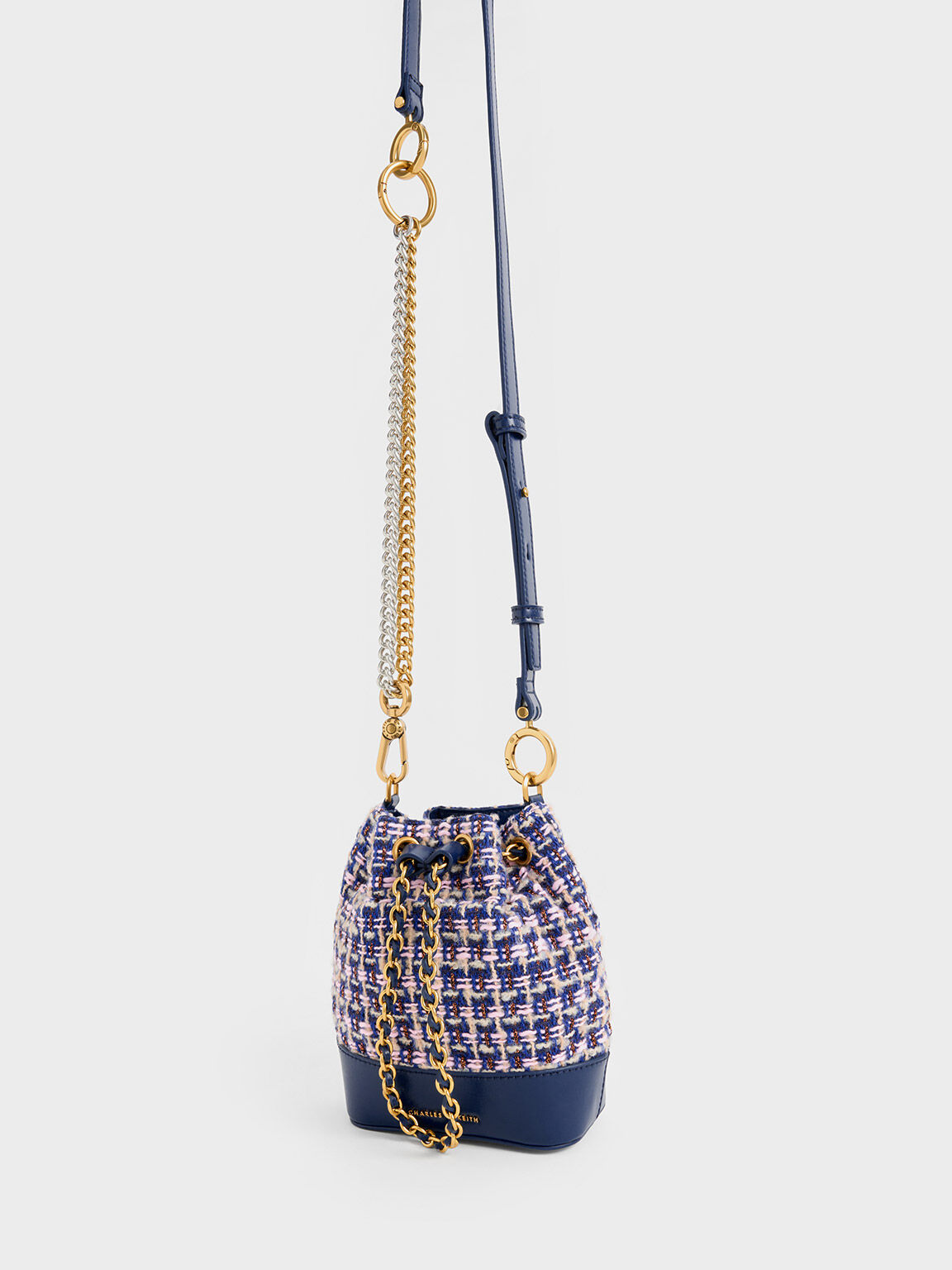 Dancer Tweed Drawstring Bucket Bag