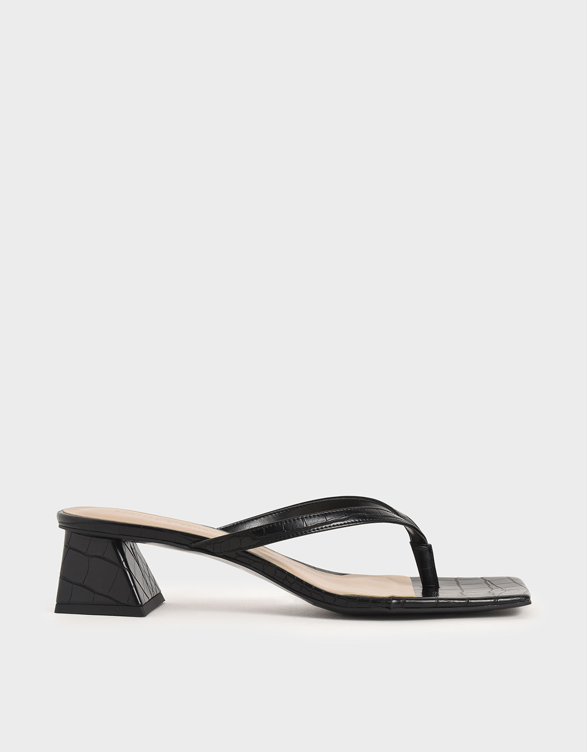 black croc sandals