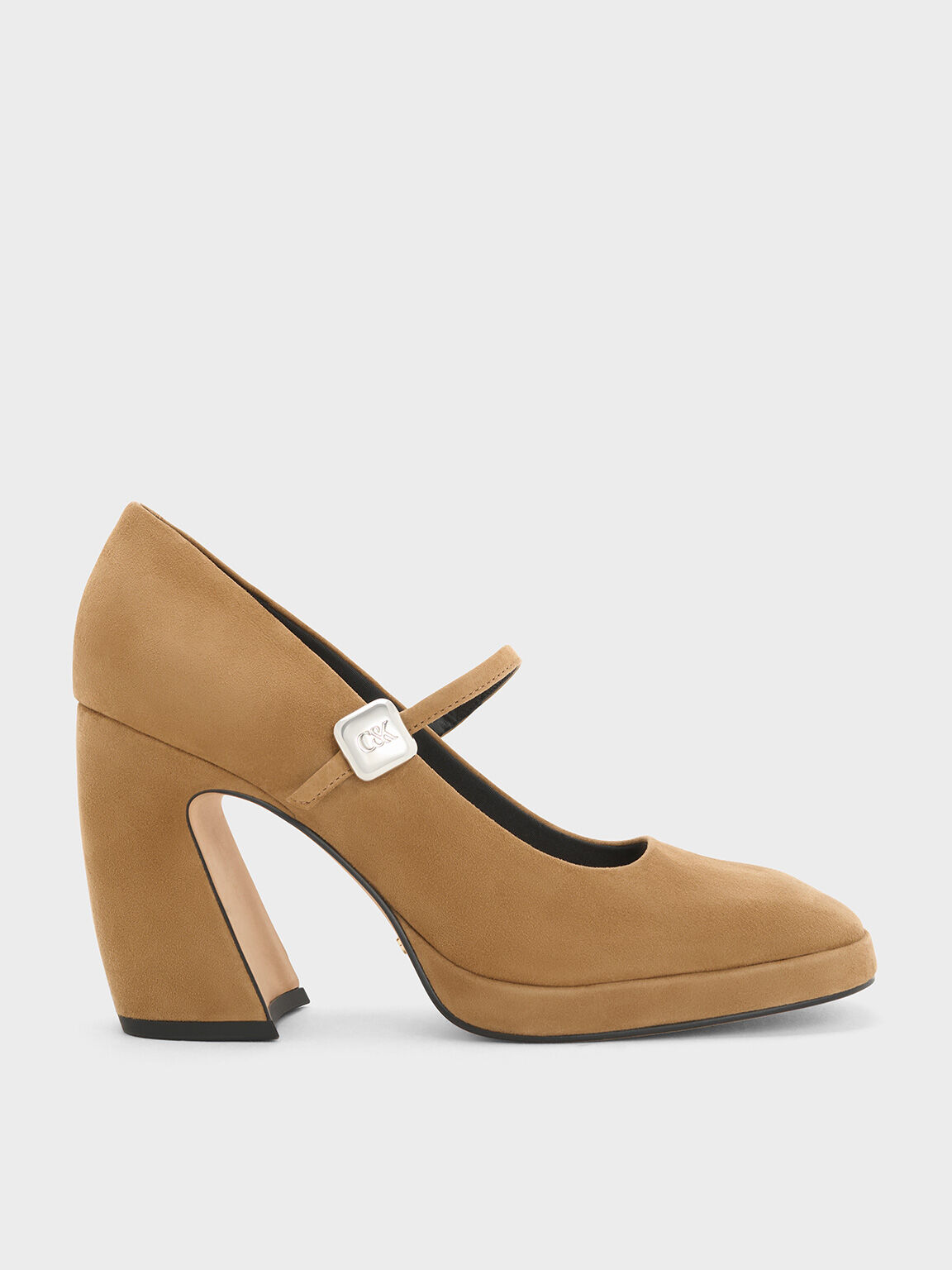 Jyll Suede Platform Mary Janes, Caramel, hi-res