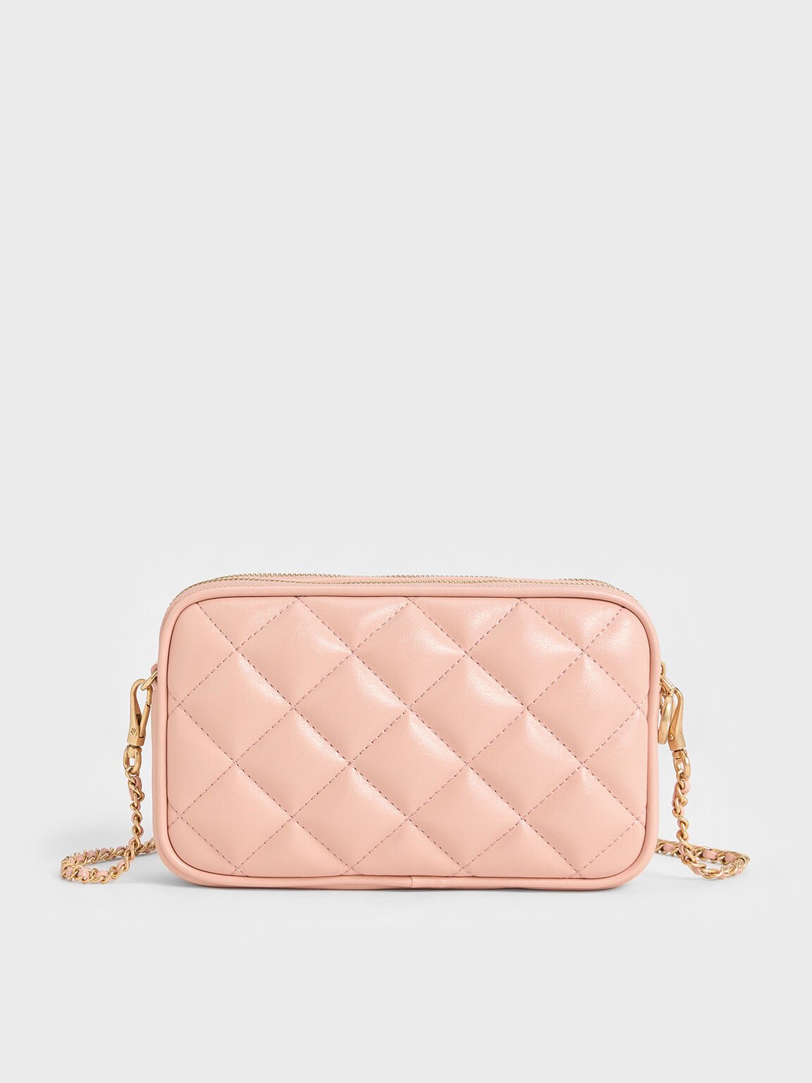 Mini Apfra Quilted Crossbody Bag, Pink, hi-res