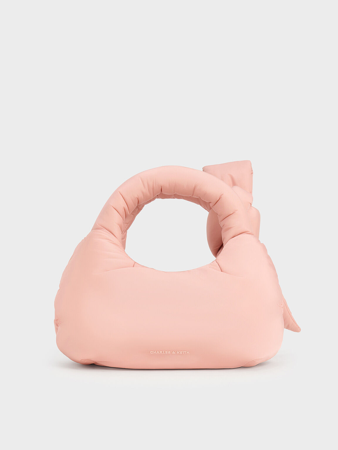 Delilah Nylon Bow Puffy Bag, Pink, hi-res