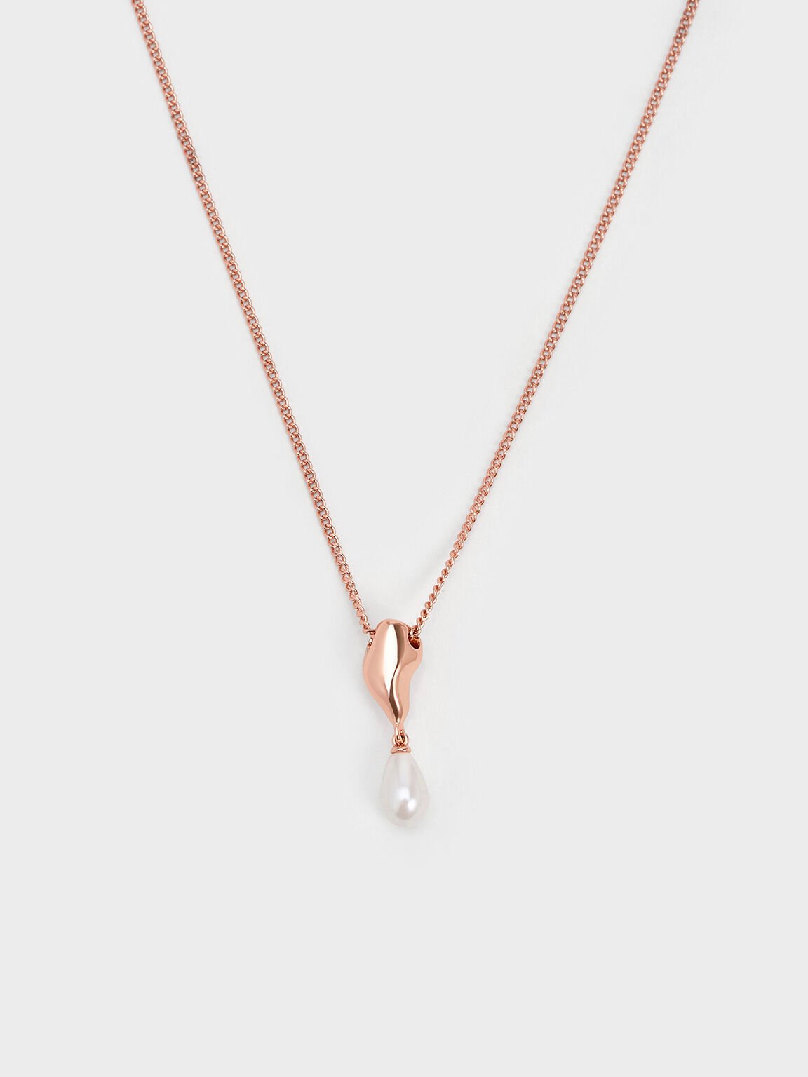 Collier goutte à perle Corrine, Or Rose, hi-res