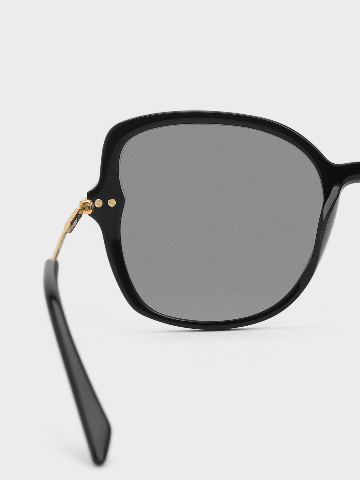 Black Oversized Recycled Acetate Butterfly Sunglasses - CHARLES