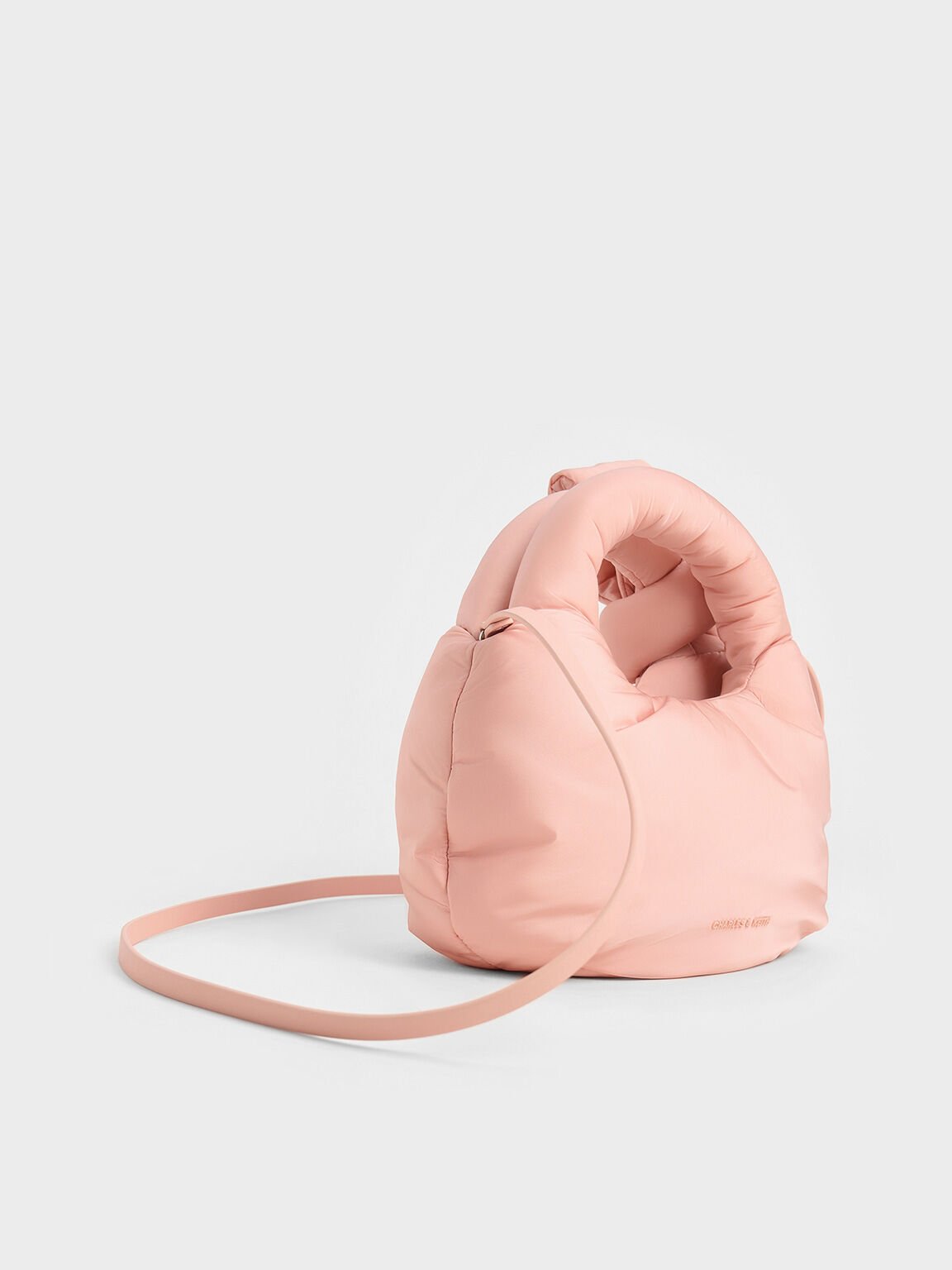 Bolso Delilah de Nylon con lazo acolchado, Rosa, hi-res