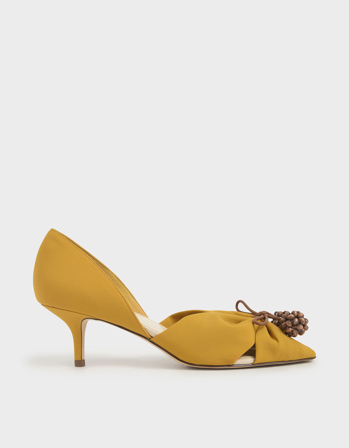 mustard closed toe heels
