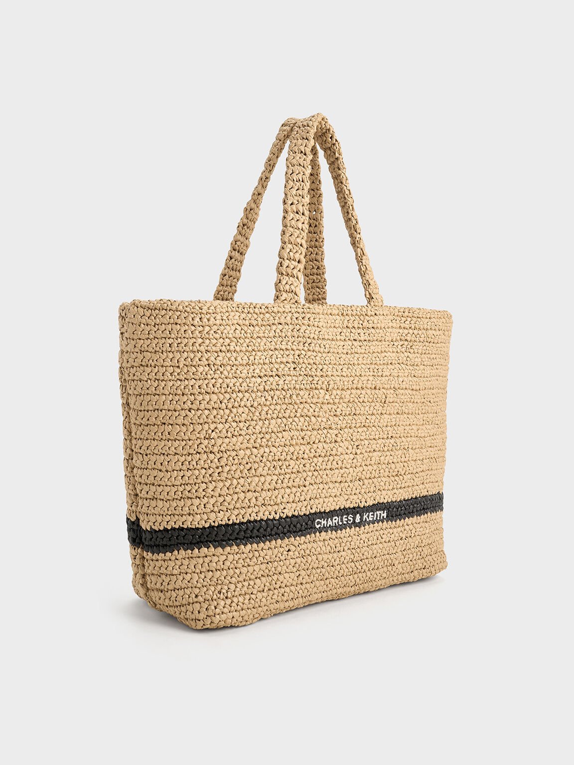 Allegra Knitted Tote Bag, Beige, hi-res