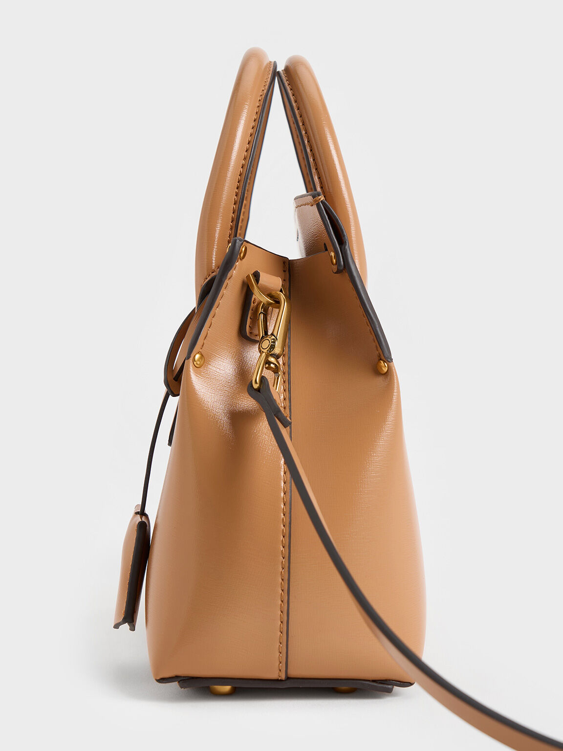 Rene Structured Top Handle Bag, Toffee, hi-res