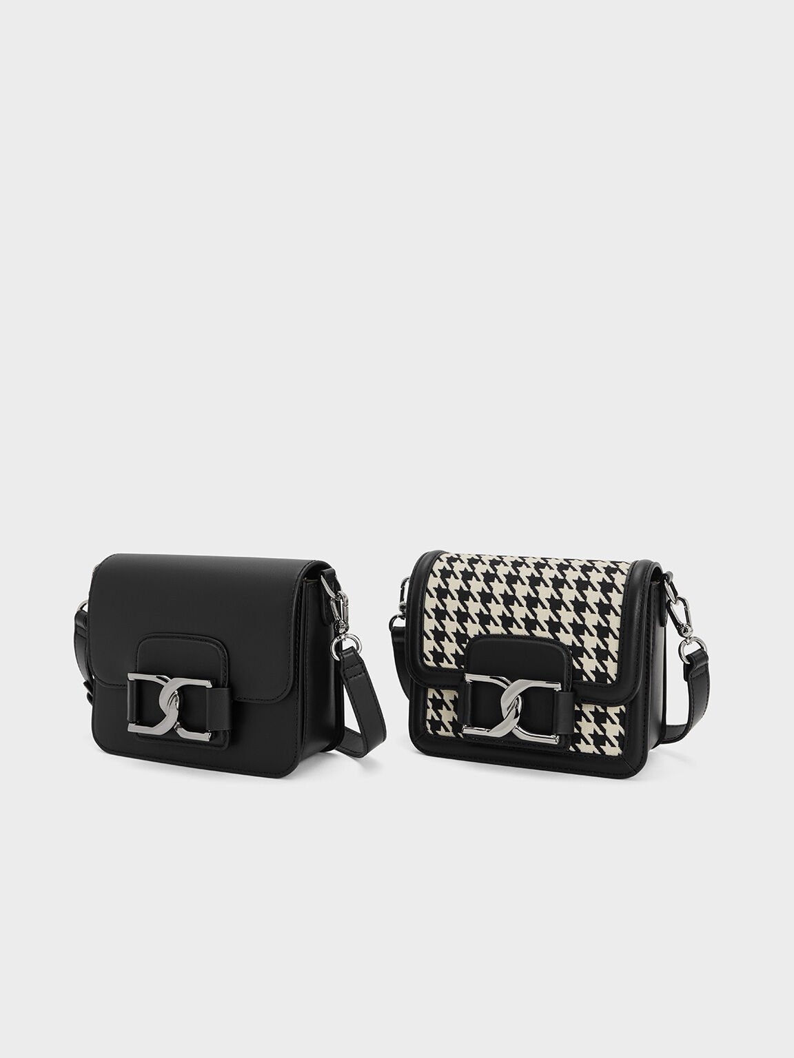 Gabine Houndstooth Leather Crossbody Bag, Multi, hi-res