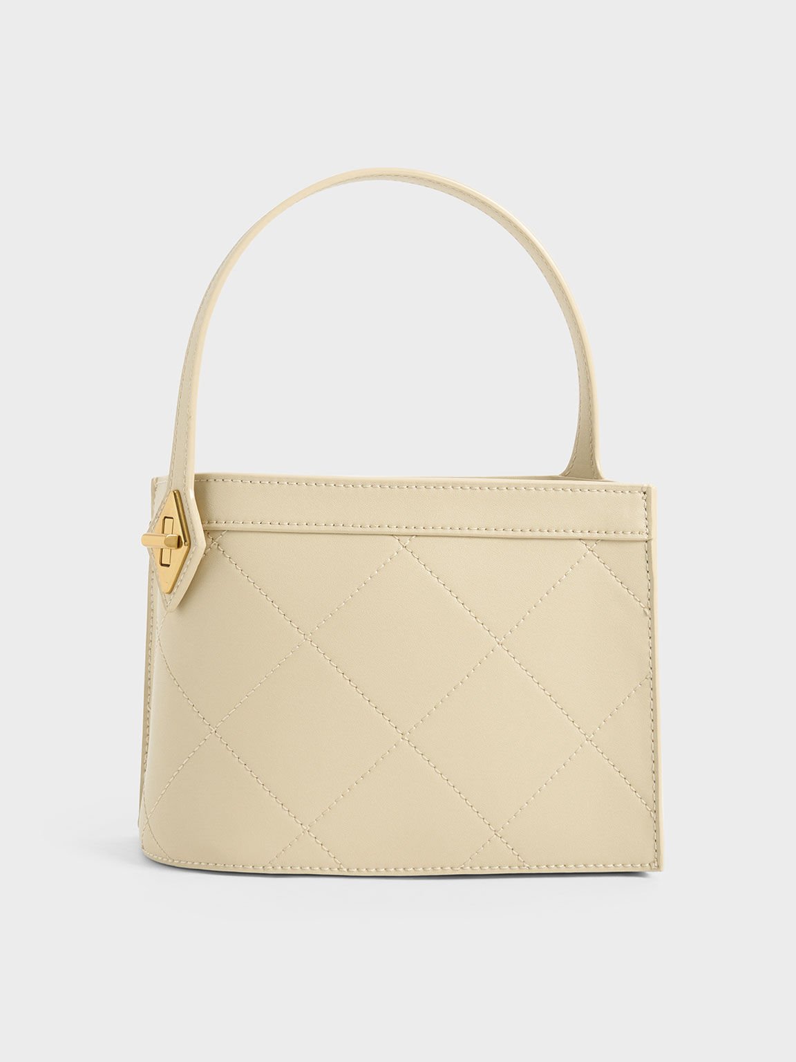 Metallic Accent Quilted Bag, Butter, hi-res