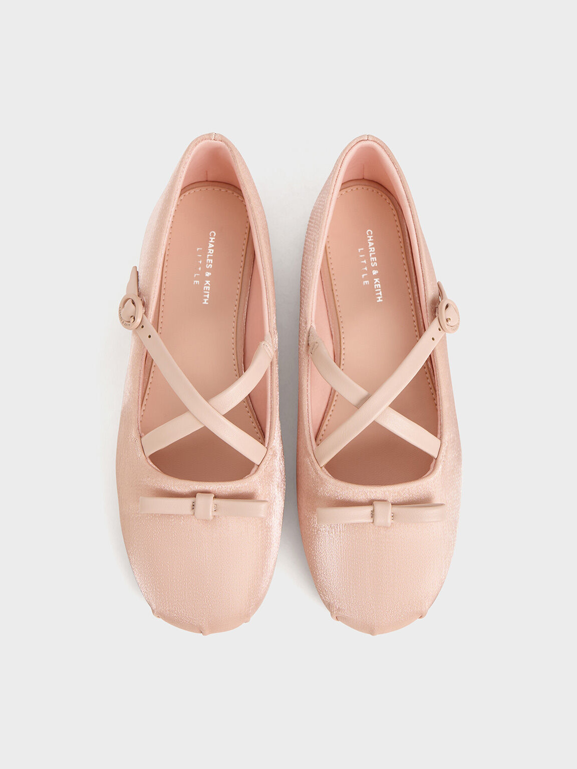 Girls' Bow Mary Janes, Light Pink, hi-res