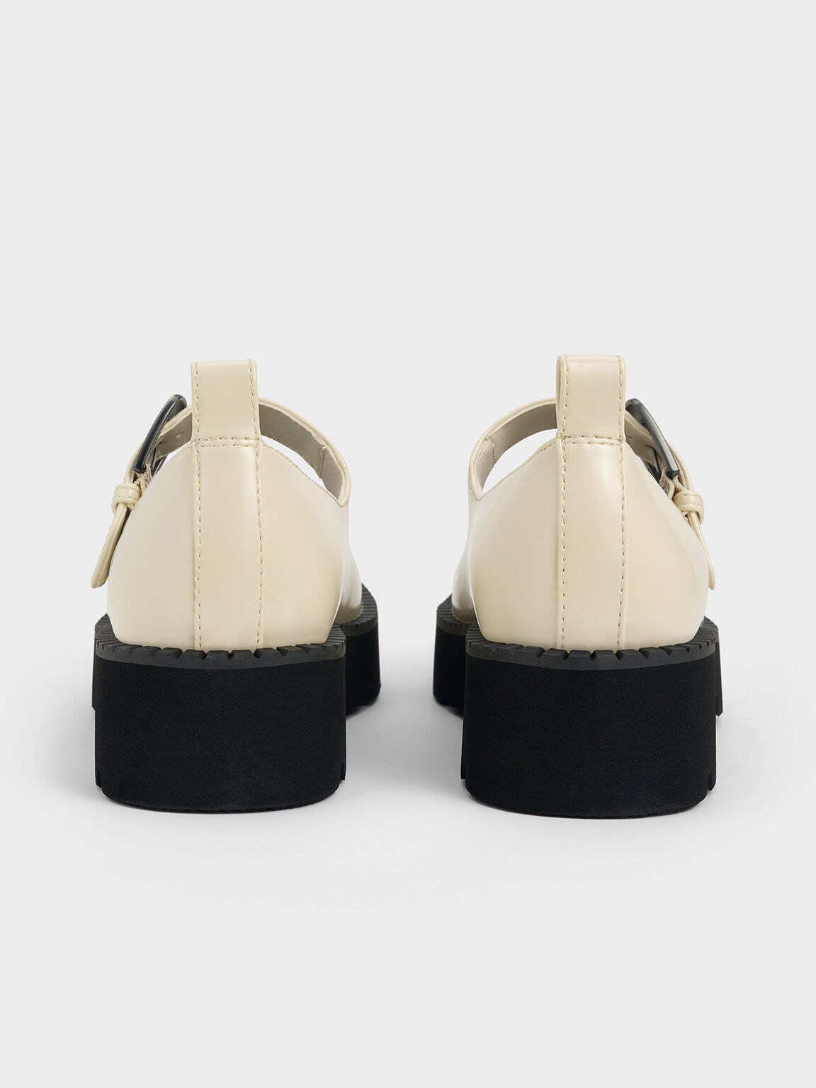 Buckled Ridged-Sole Chunky Mary Janes, Chalk, hi-res