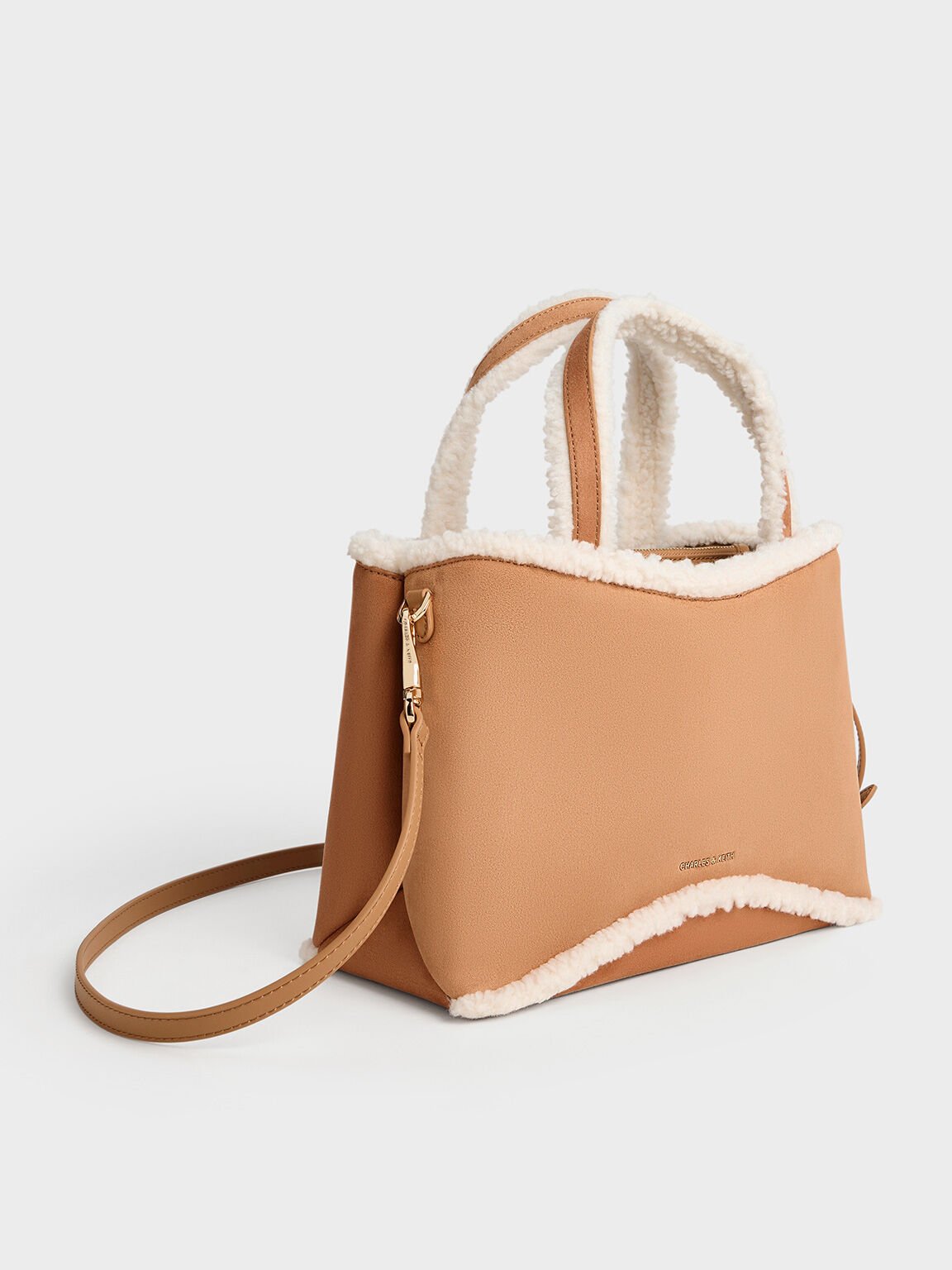 Sybill Textured Fur-Trim Tote Bag, Multi, hi-res