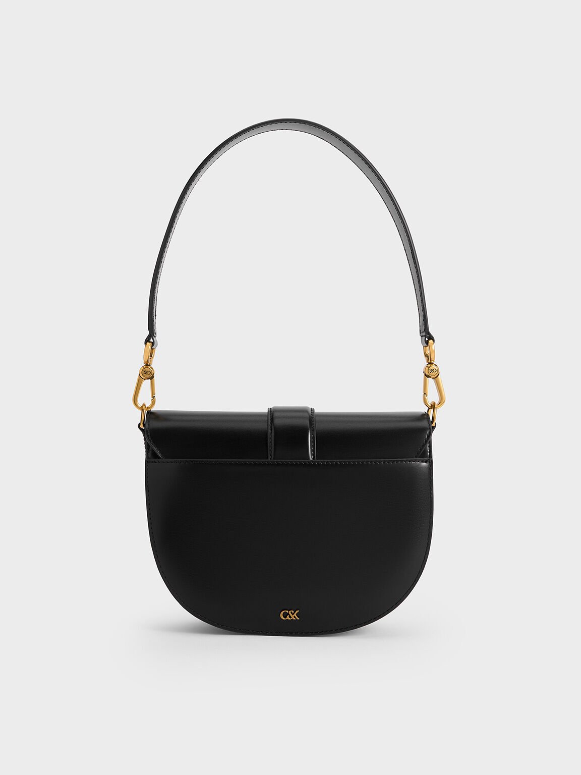 Sac Gabine en cuir, Noir, hi-res